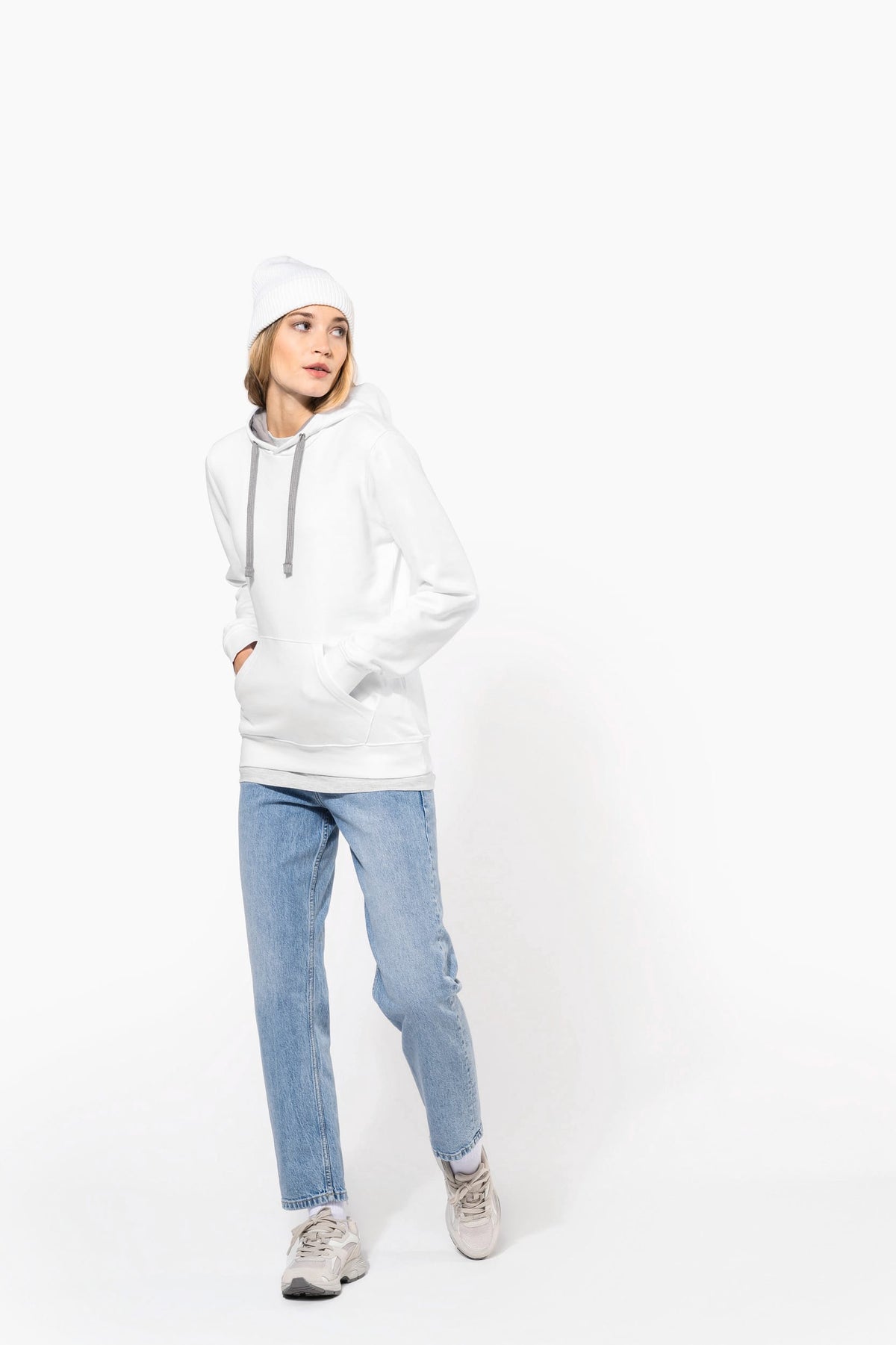 Kariban K465 Damessweater met capuchon in contrasterende kleur