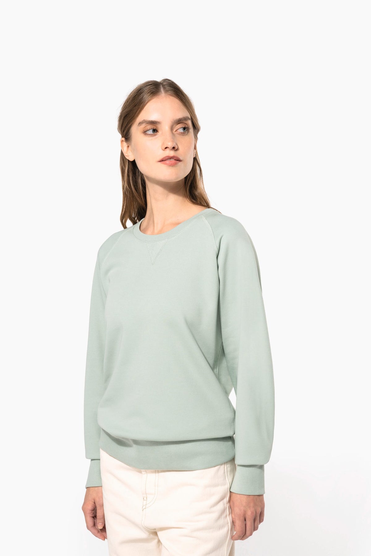 Kariban K481 Damessweater BIO ronde hals raglanmouwen