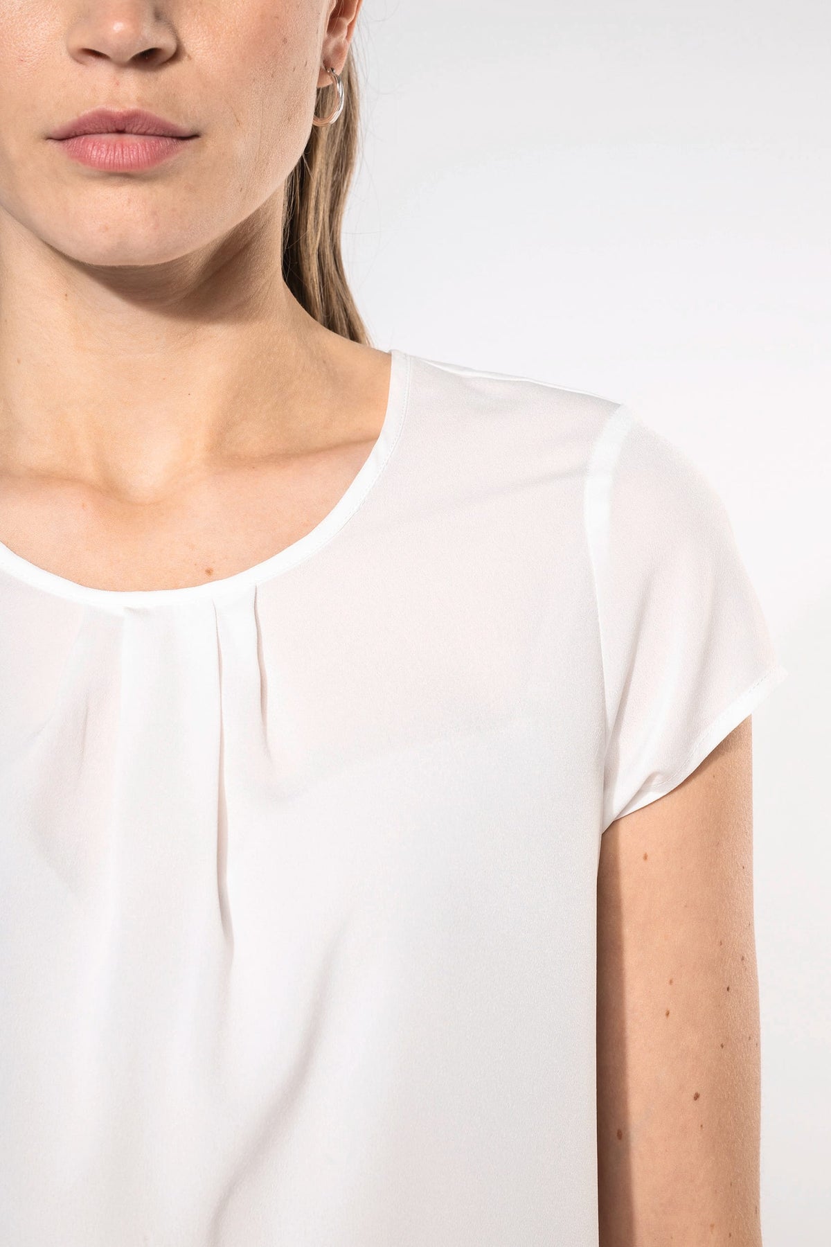 Kariban K5002 Damesblouse in crêpe met korte mouwen