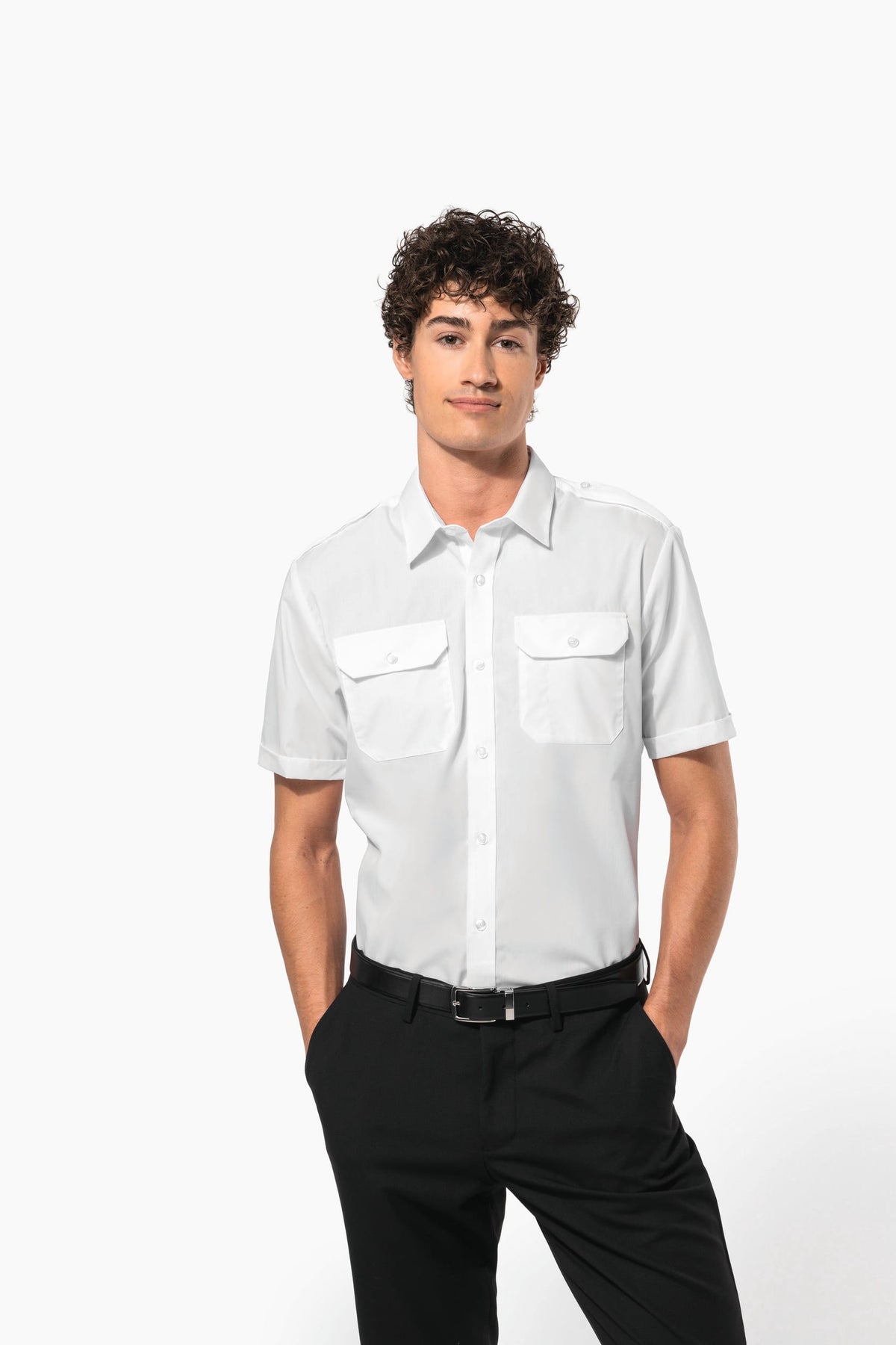 Kariban K503 Herenpilootoverhemd korte mouwen