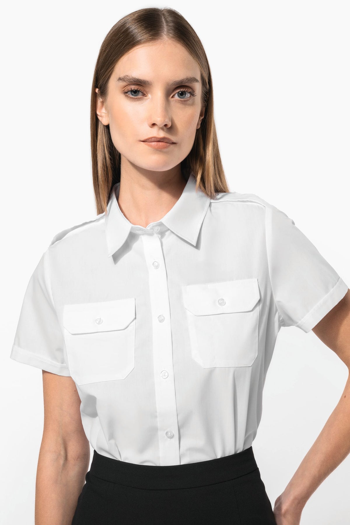 Kariban K504 Damespilootoverhemd korte mouwen