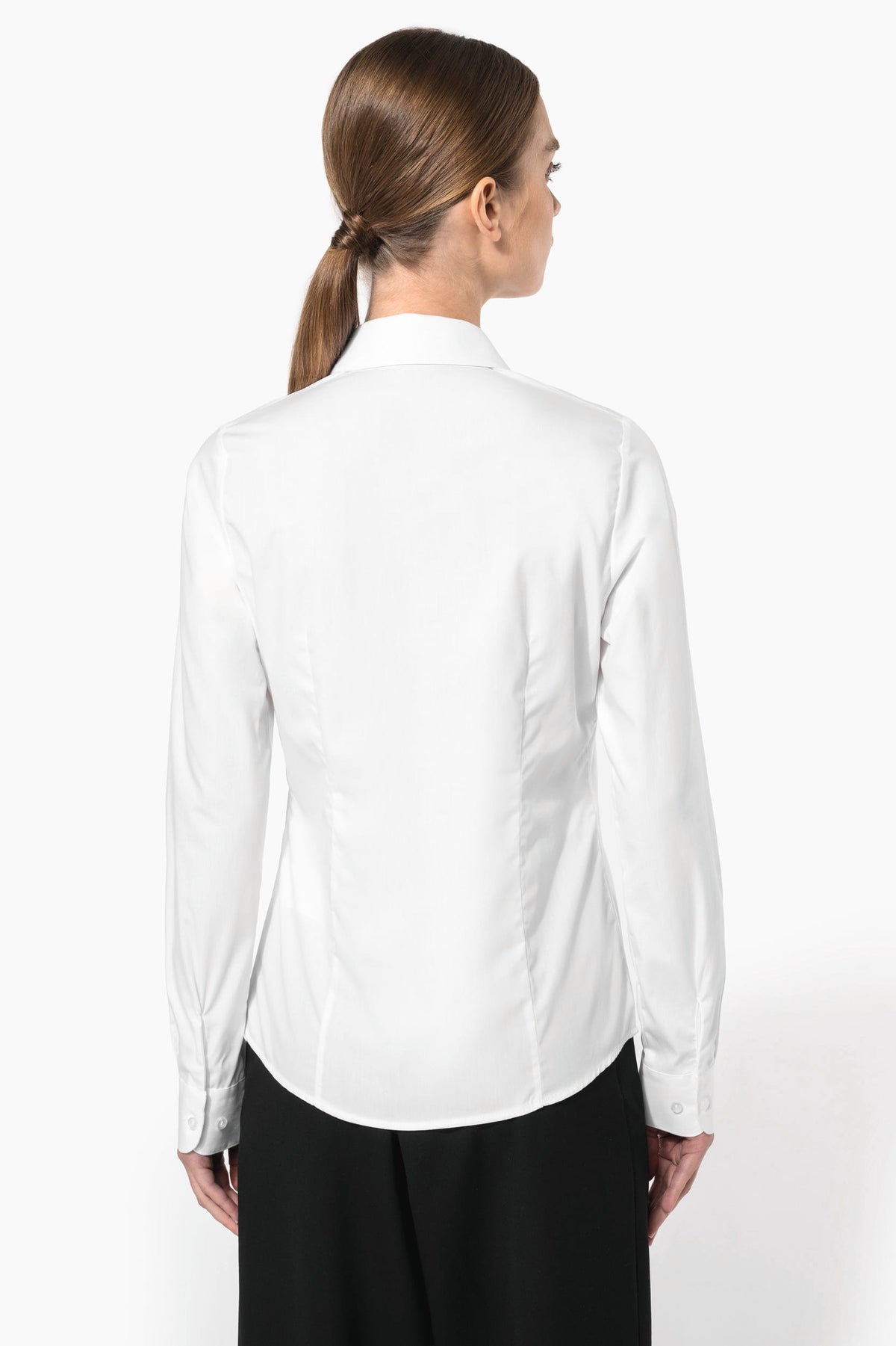 Kariban K510 Damesblouse in popeline met lange mouwen
