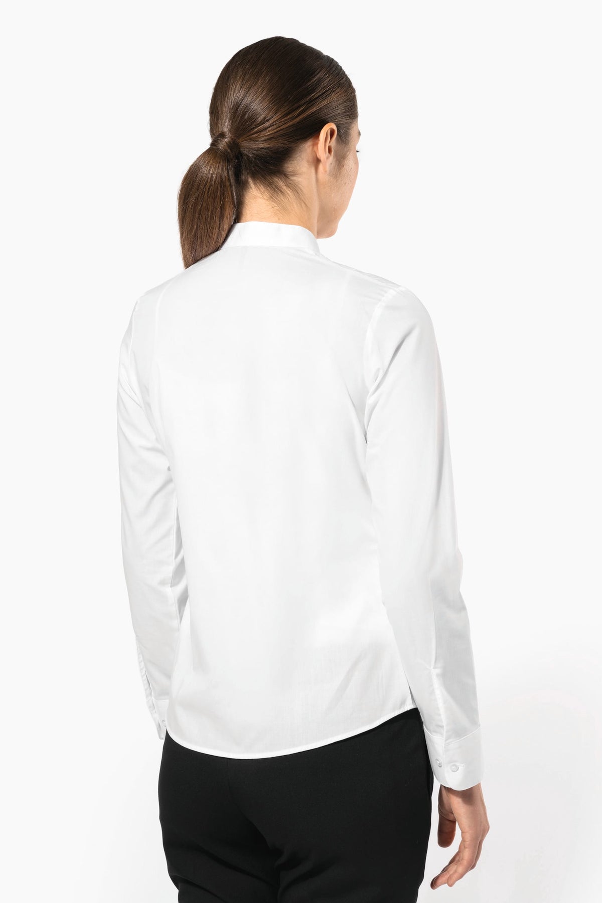 Kariban K514 Damesblouse met "Mao" kraag lange mouwen