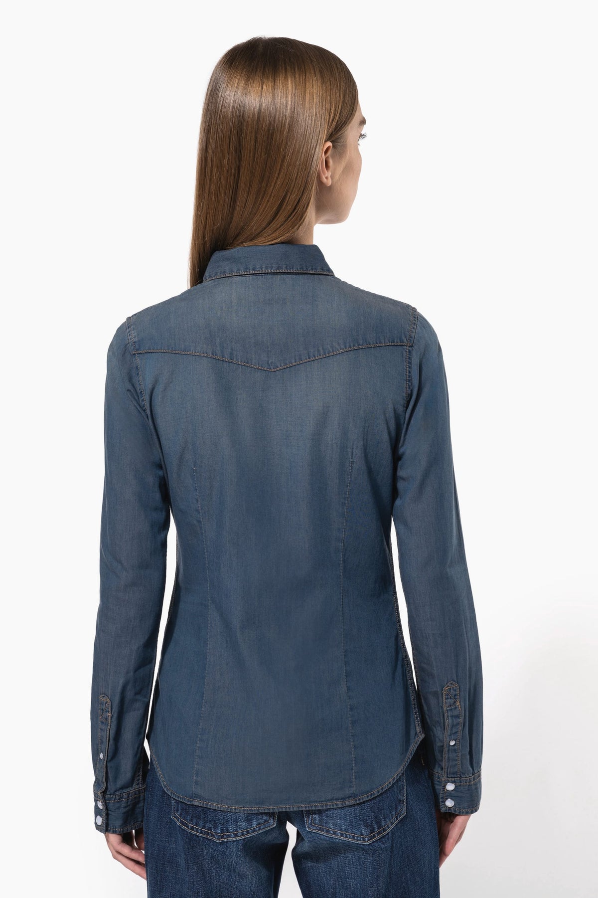 Kariban K518 Dames denim blouse lange mouwen