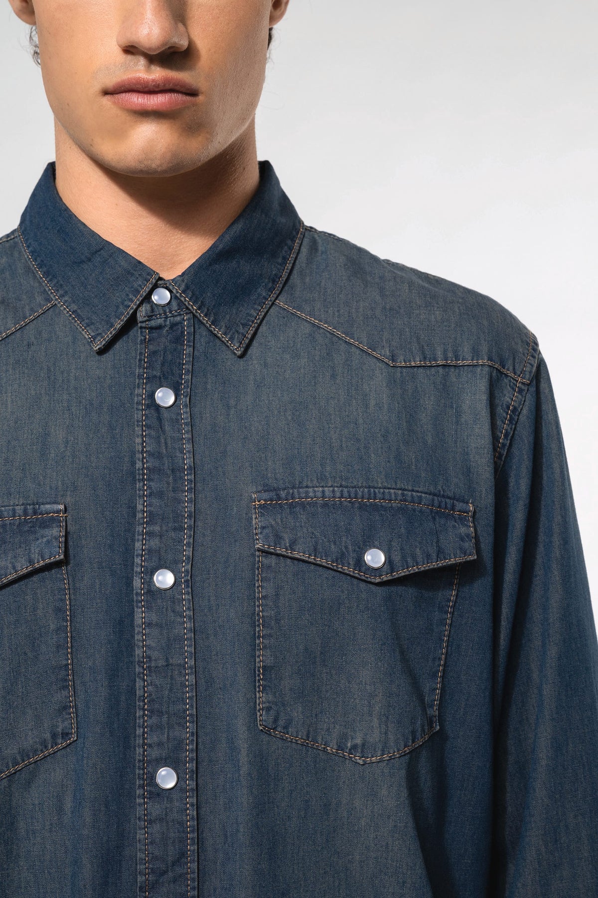 Kariban K519 Heren denim overhemd lange mouwen