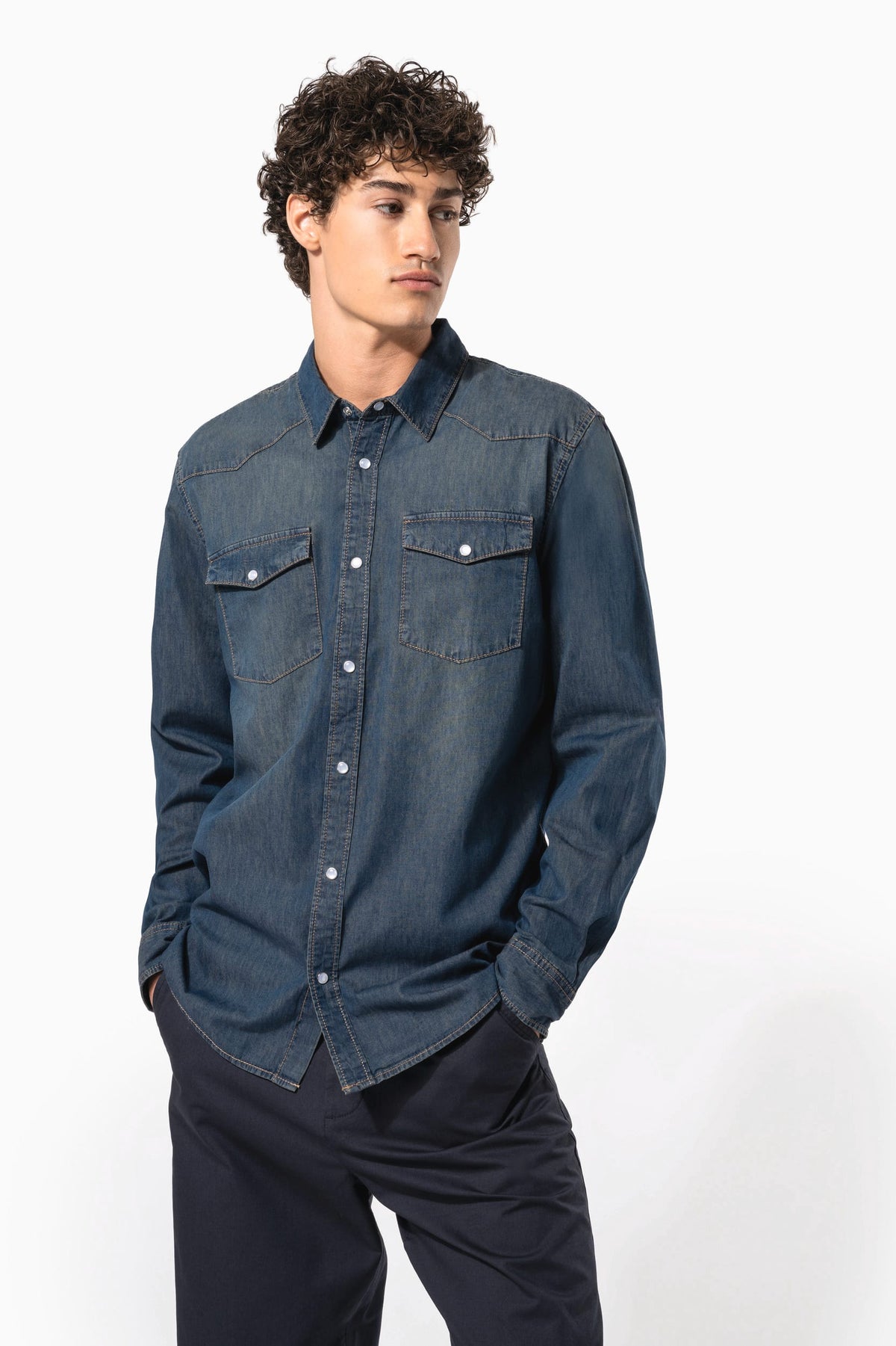 Kariban K519 Heren denim overhemd lange mouwen