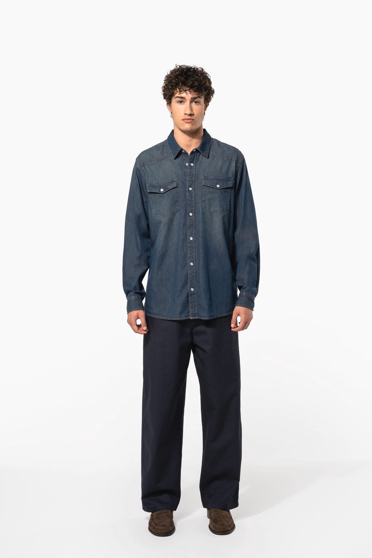 Kariban K519 Heren denim overhemd lange mouwen