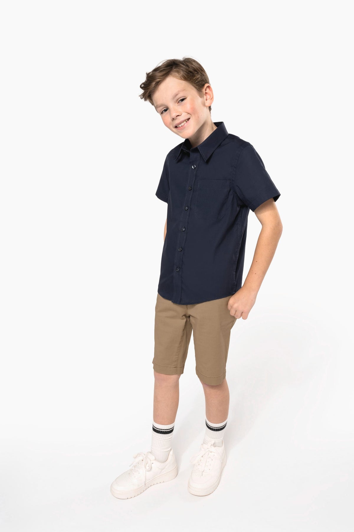 Kariban K520 Kinder poplin overhemd korte mouwen