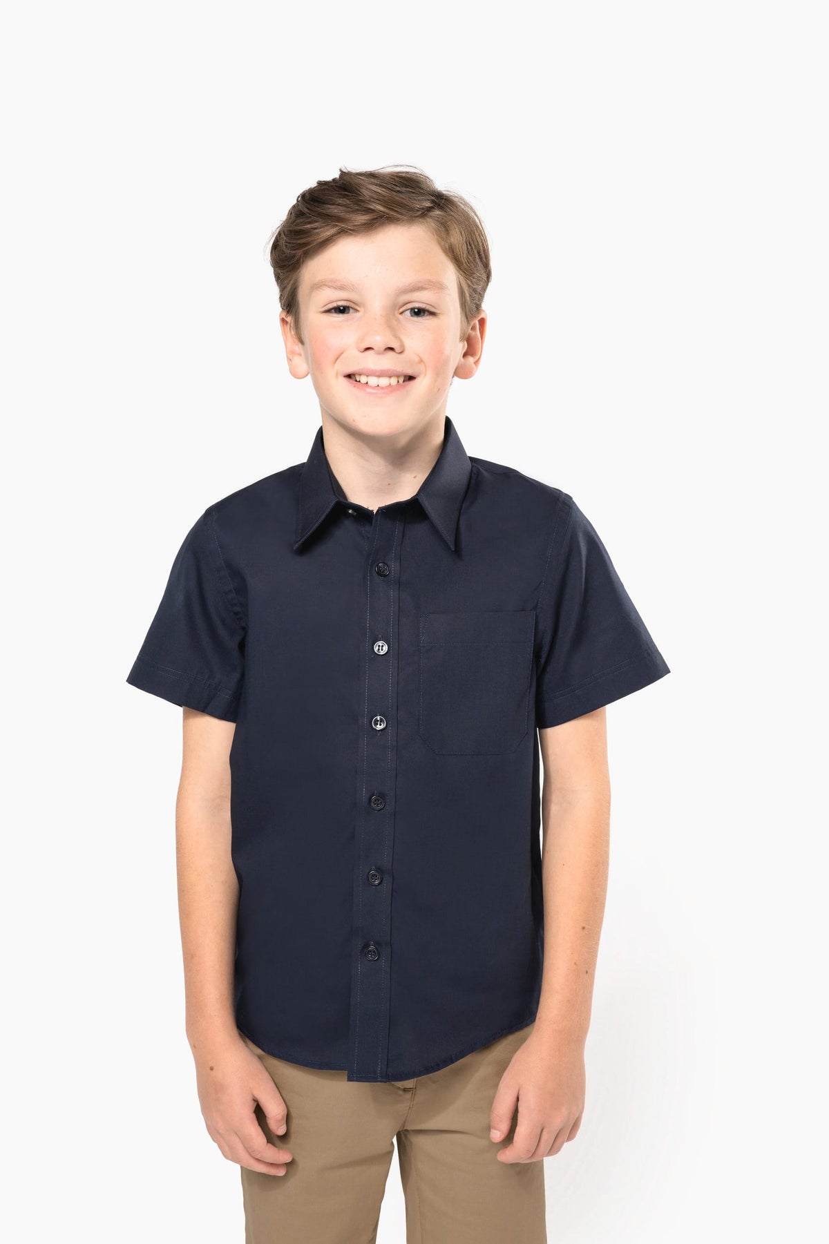 Kariban K520 Kinder poplin overhemd korte mouwen