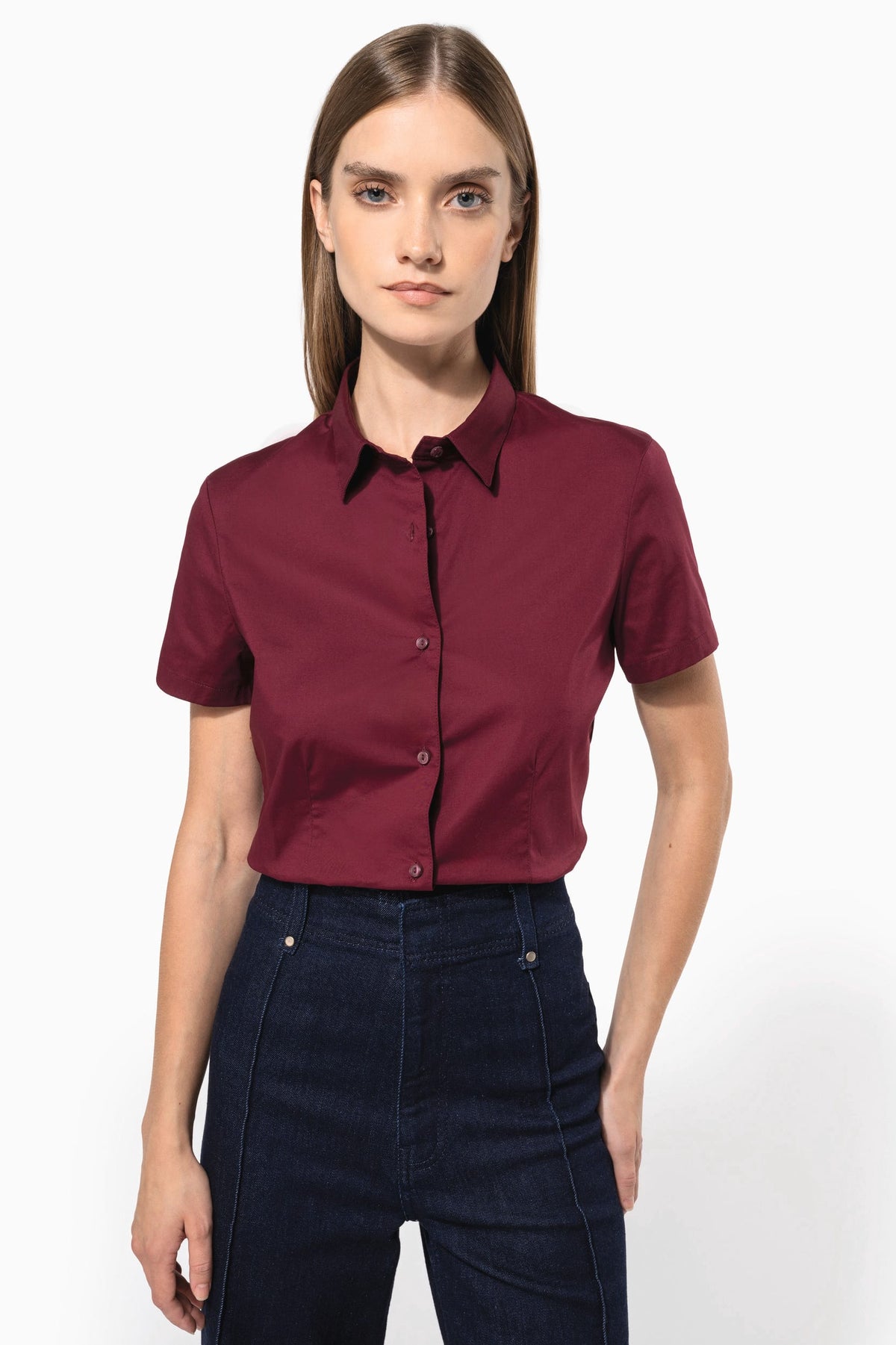 Kariban K532 Dames stretch blouse korte mouwen