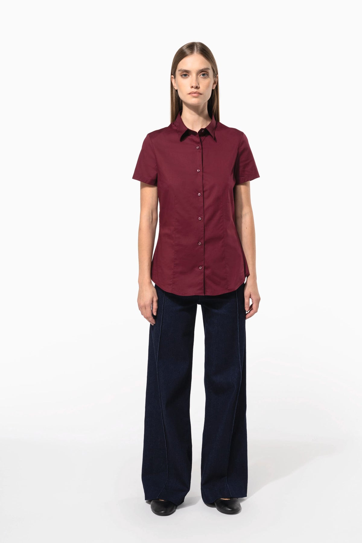 Kariban K532 Dames stretch blouse korte mouwen