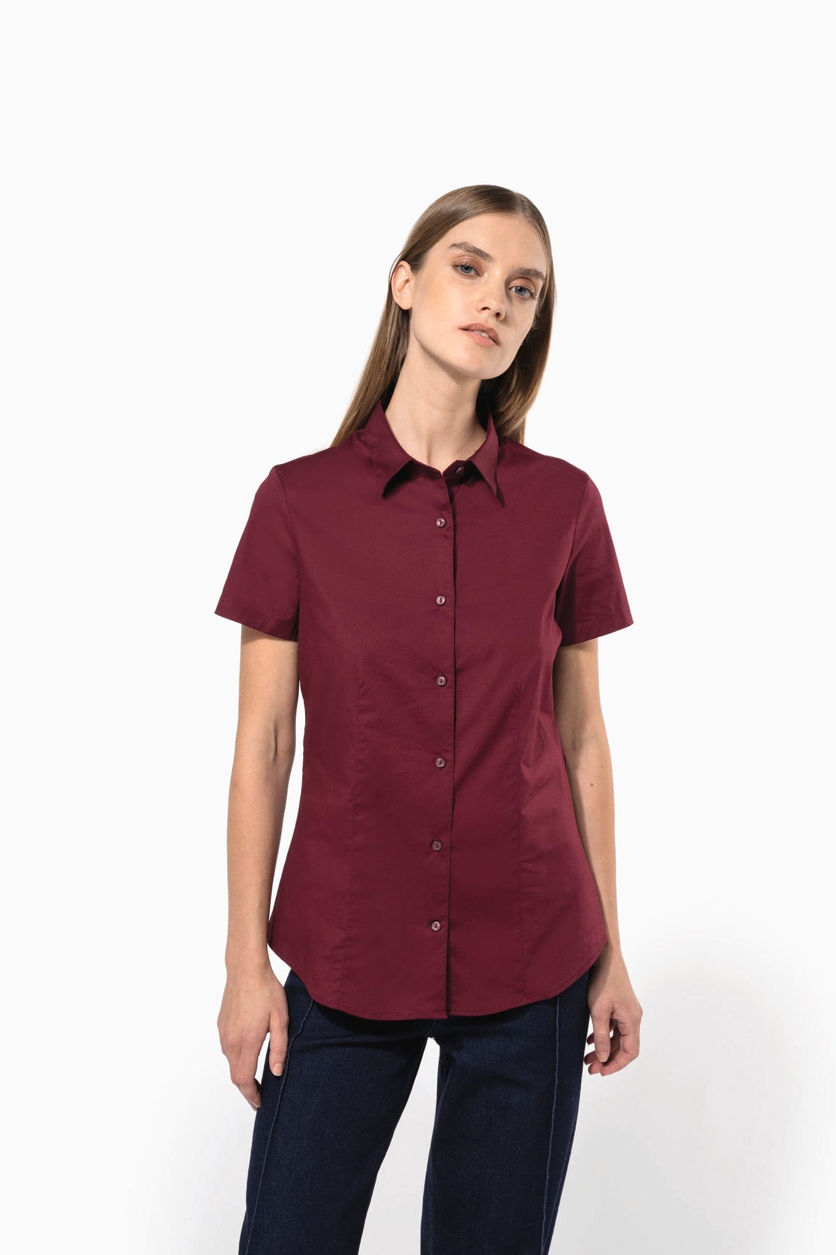 Kariban K532 Dames stretch blouse korte mouwen
