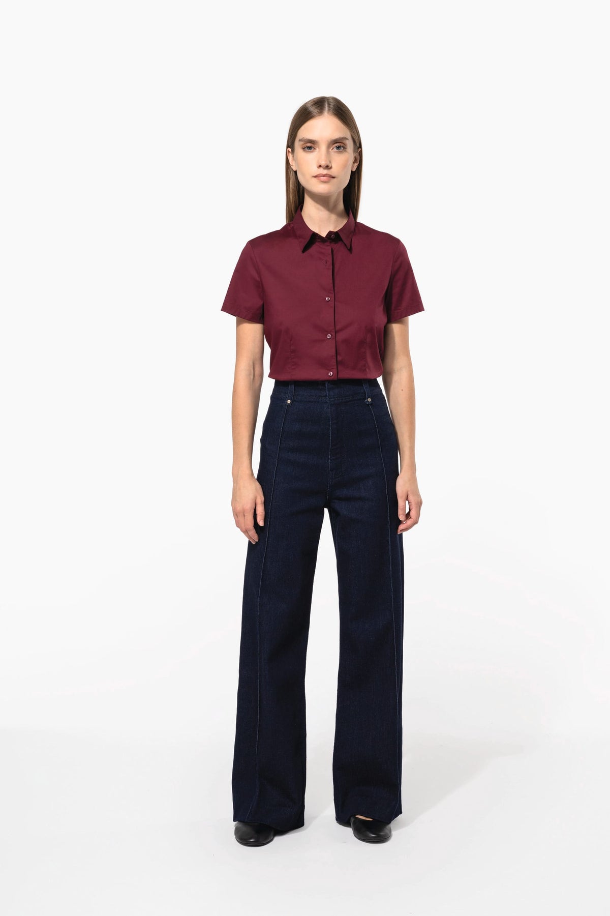Kariban K532 Dames stretch blouse korte mouwen