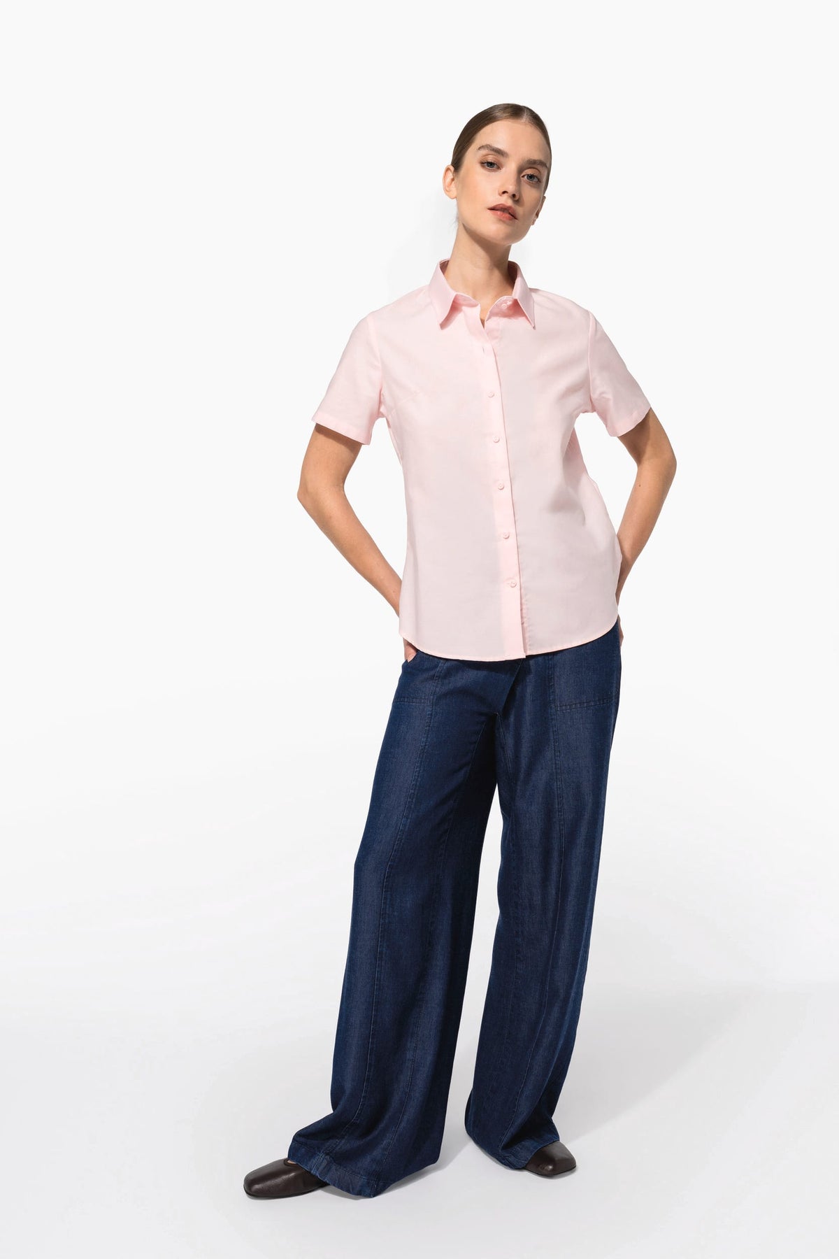 Kariban K536 Dames Oxford blouse korte mouwen