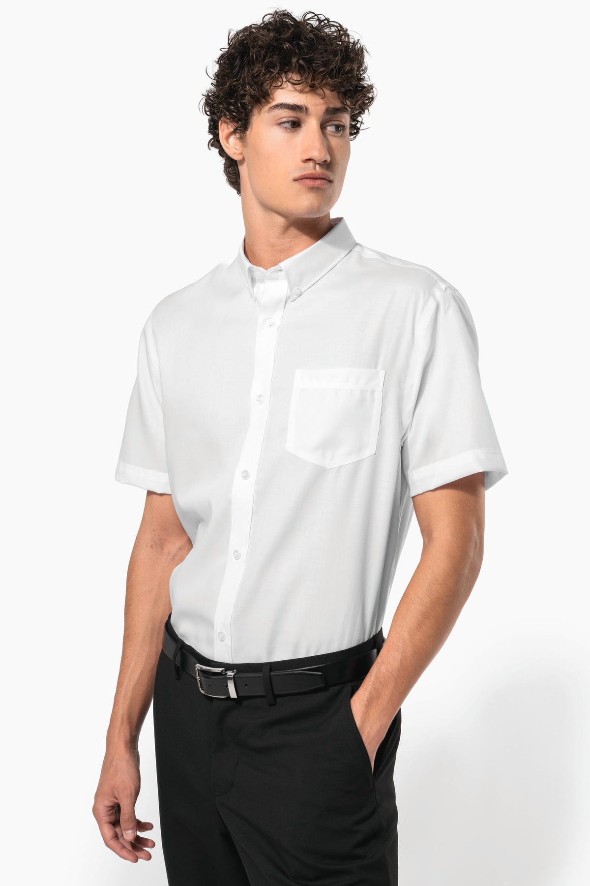 Kariban K539 Heren non-iron micro sergé overhemd korte mouwen