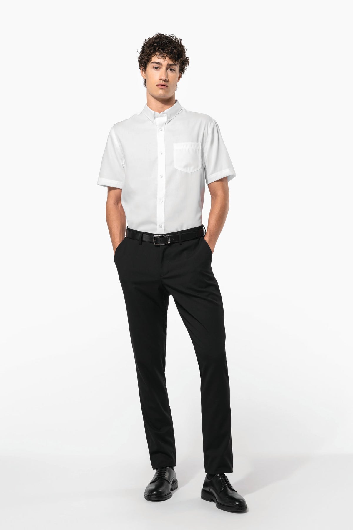 Kariban K539 Heren non-iron micro sergé overhemd korte mouwen