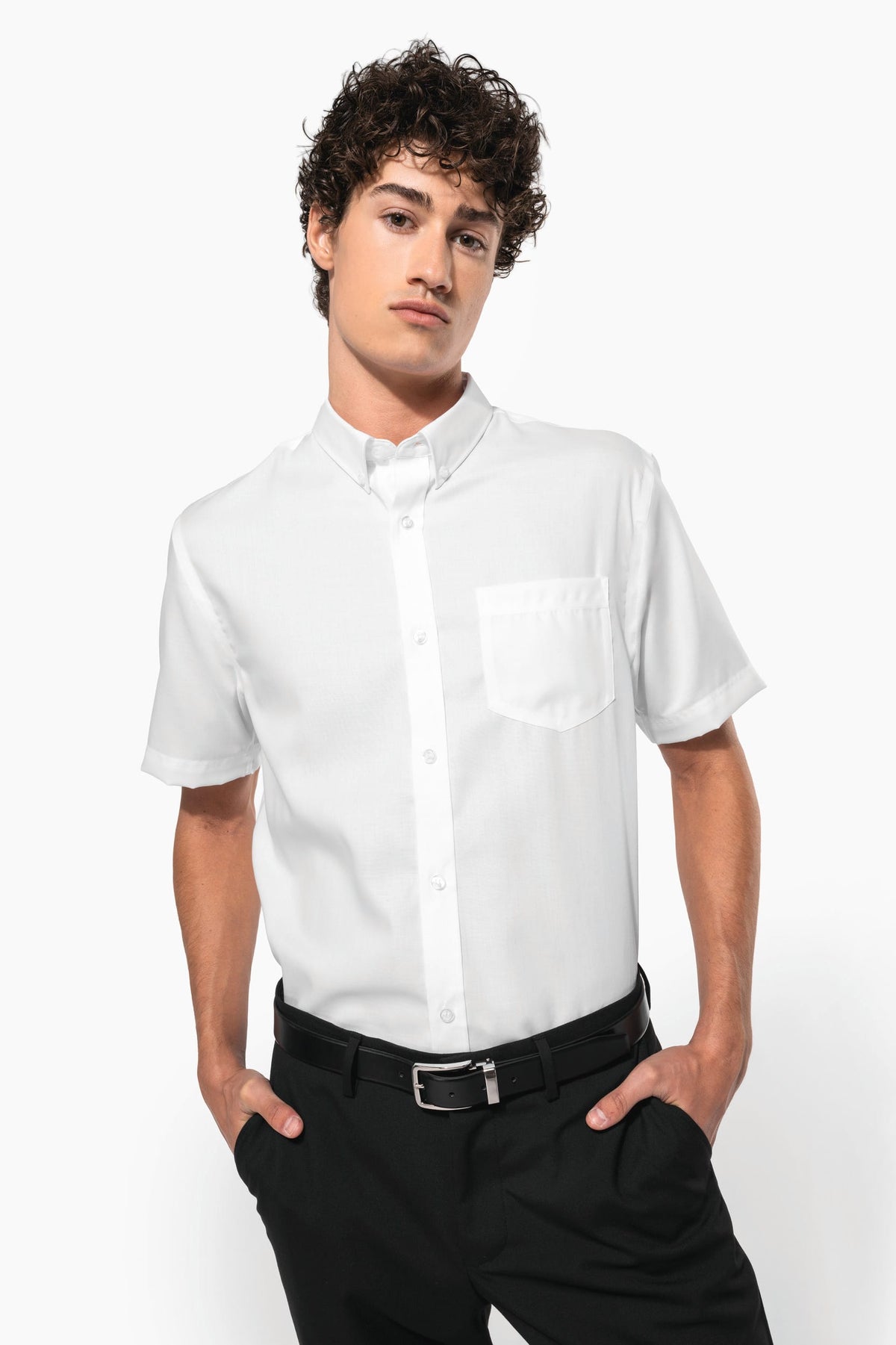 Kariban K539 Heren non-iron micro sergé overhemd korte mouwen
