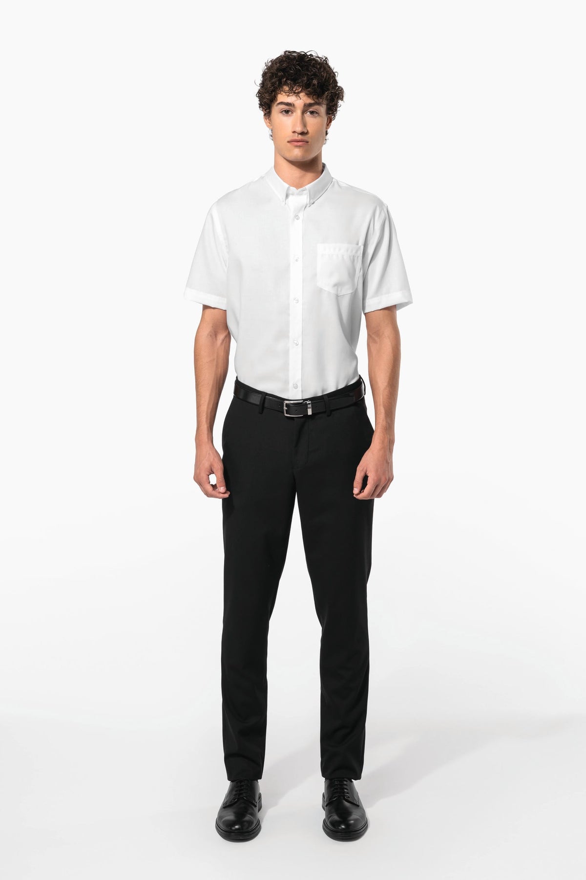 Kariban K539 Heren non-iron micro sergé overhemd korte mouwen