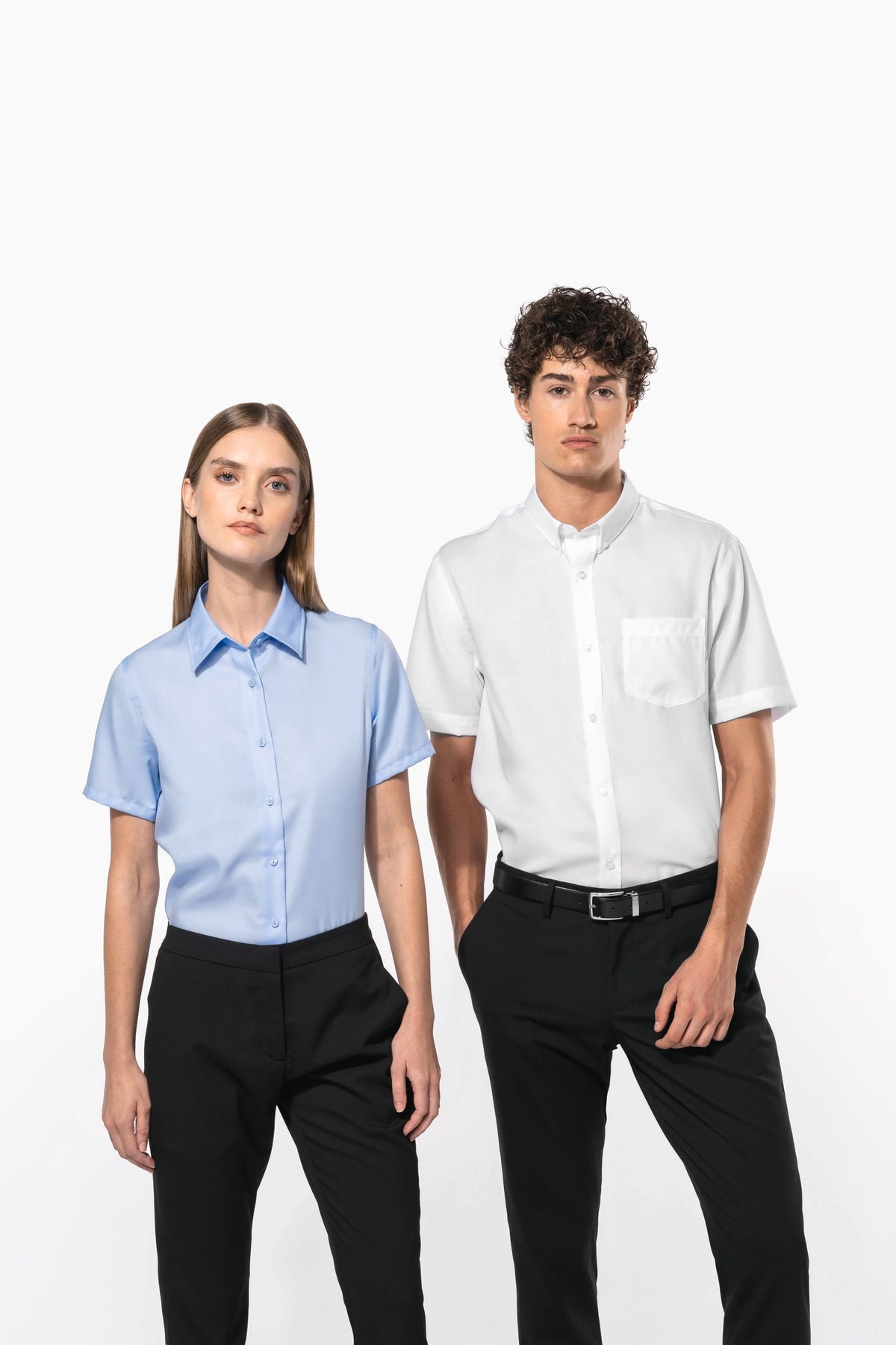 Kariban K539 Heren non-iron micro sergé overhemd korte mouwen