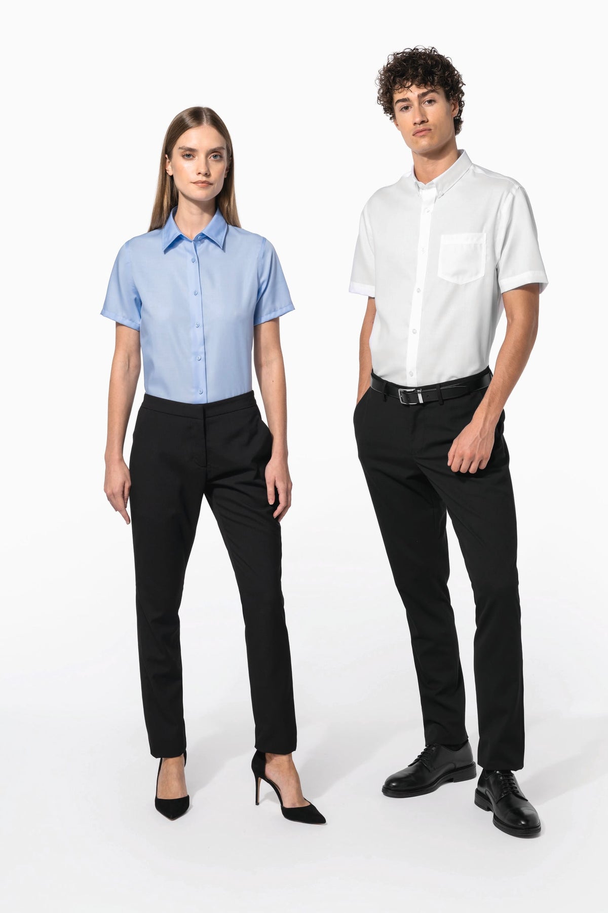 Kariban K539 Heren non-iron micro sergé overhemd korte mouwen