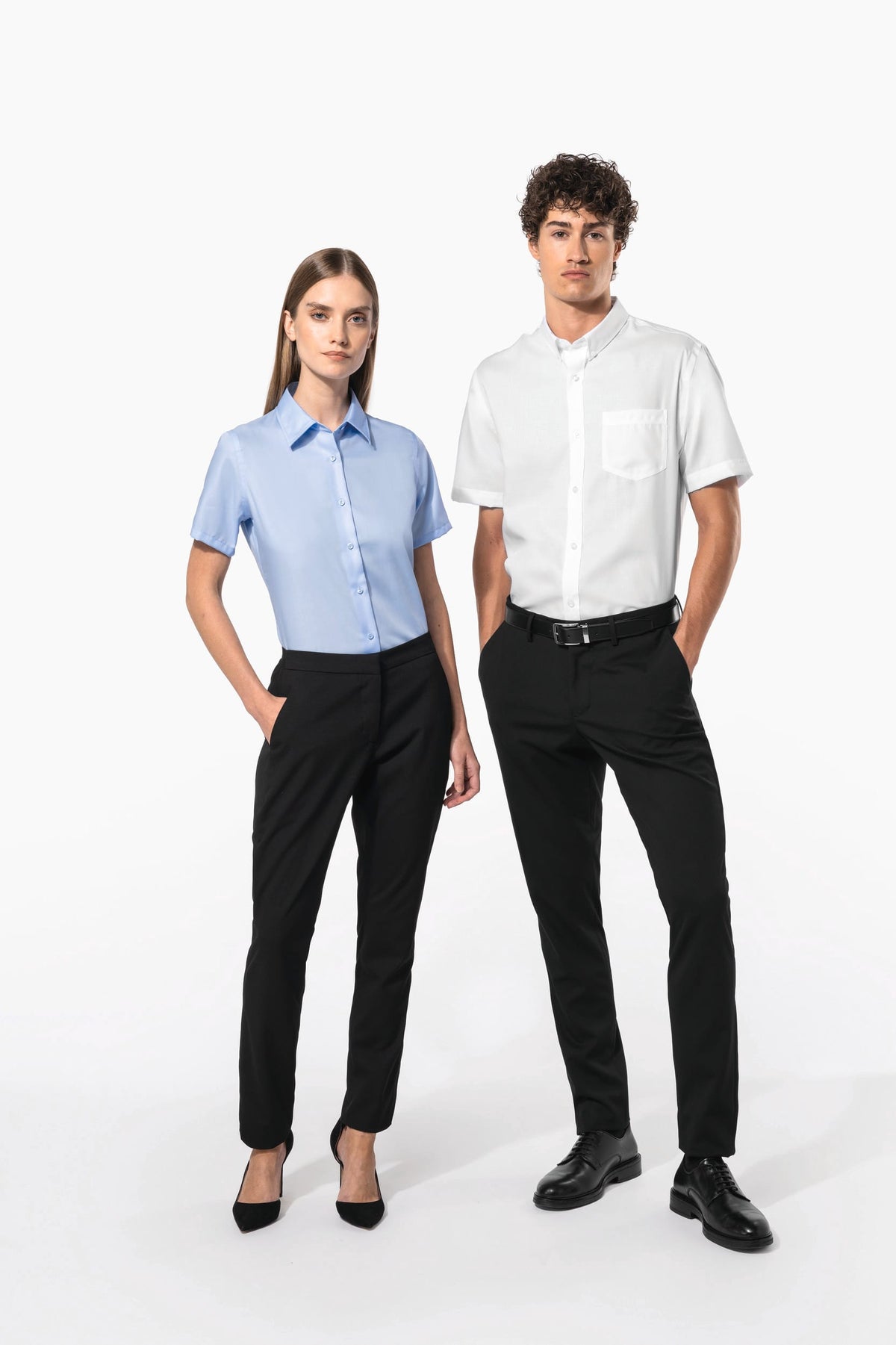 Kariban K539 Heren non-iron micro sergé overhemd korte mouwen