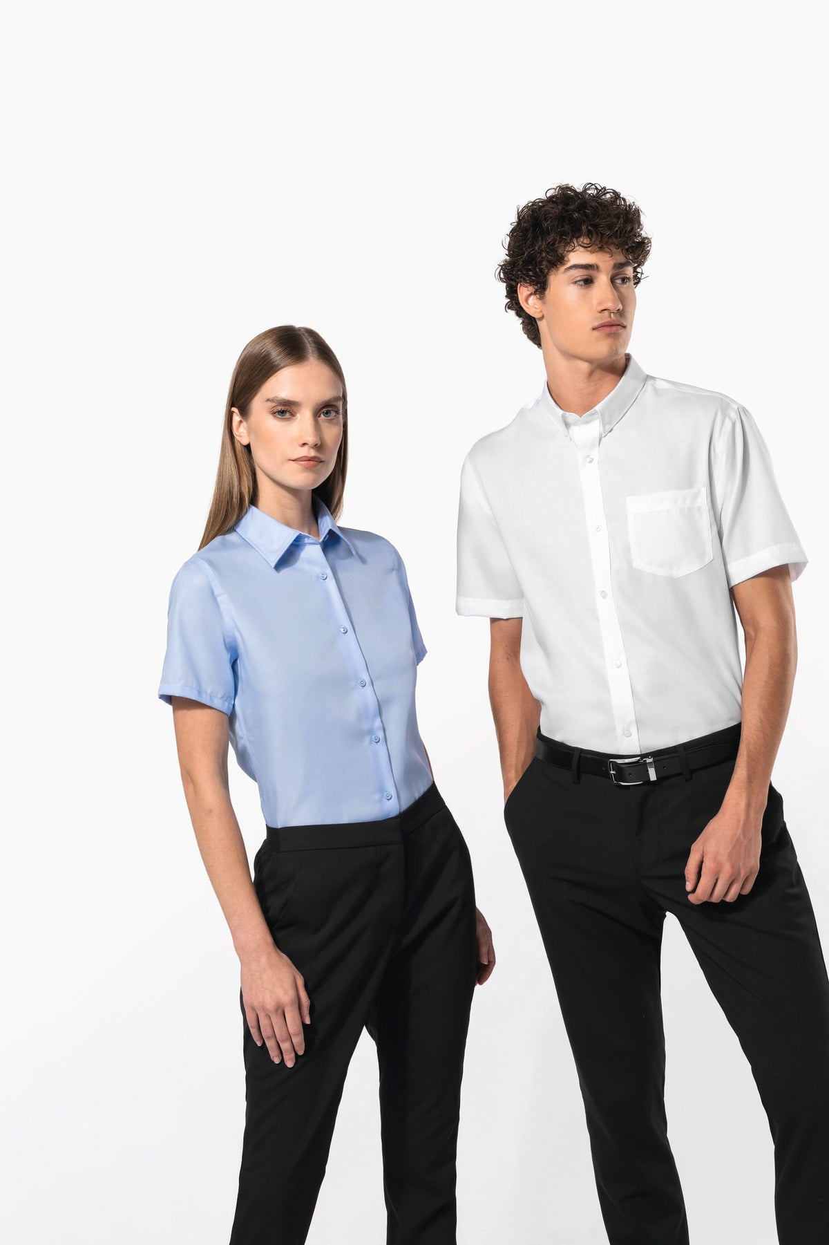 Kariban K539 Heren non-iron micro sergé overhemd korte mouwen