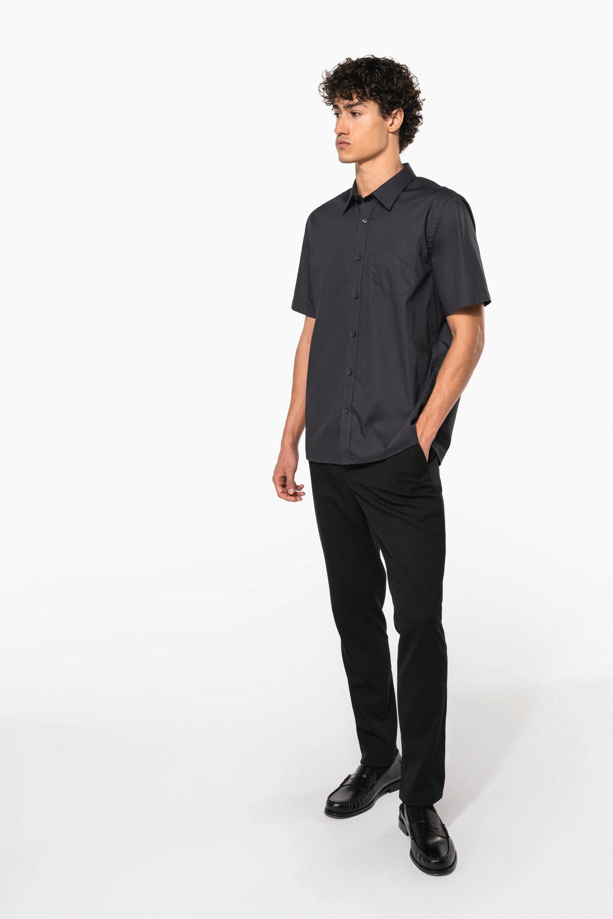 Kariban K543 Heren poplin overhemd korte mouwen
