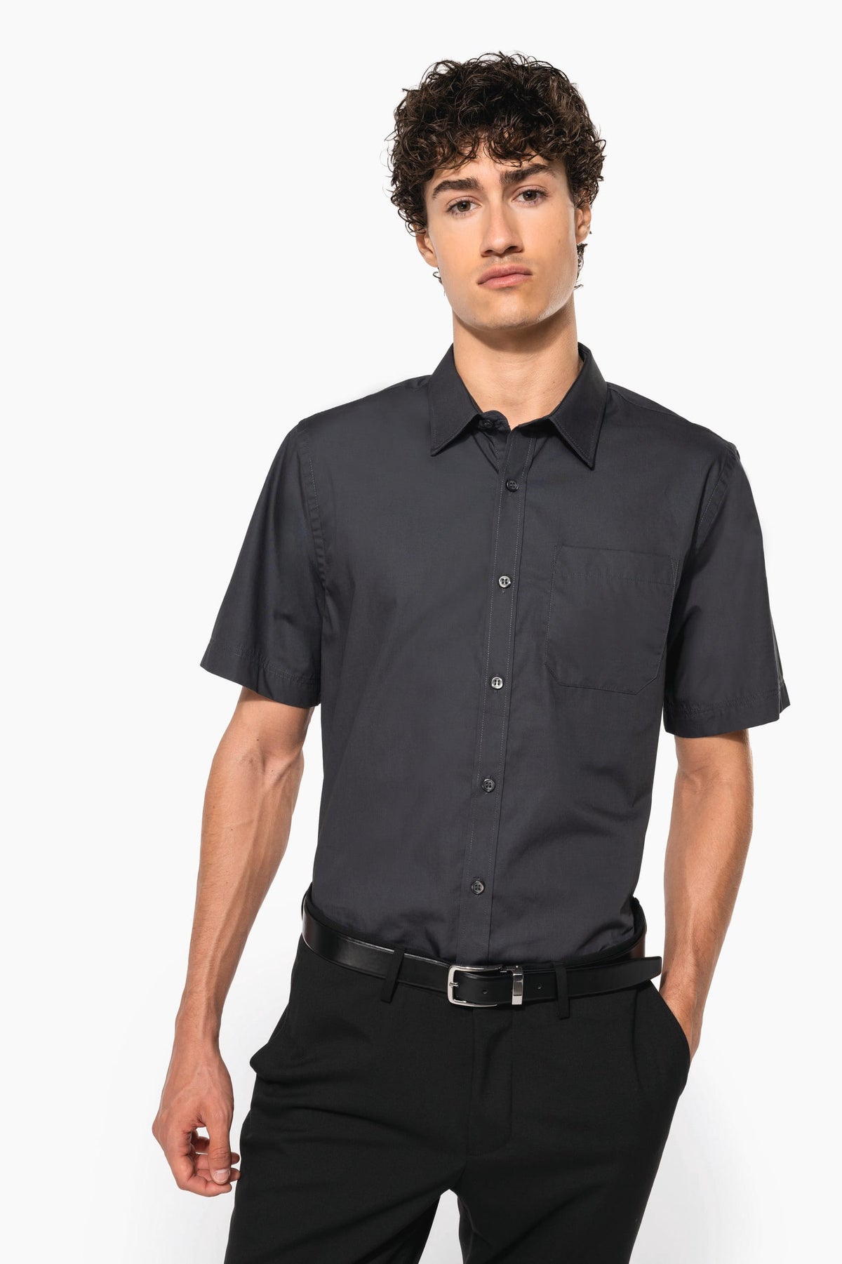 Kariban K543 Heren poplin overhemd korte mouwen