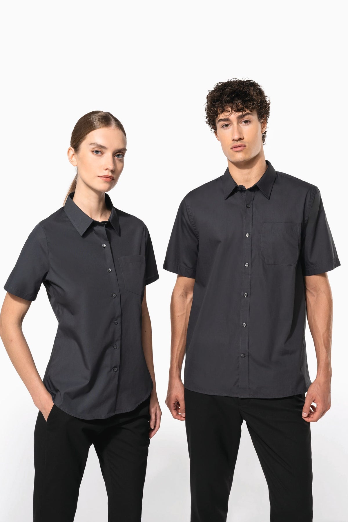 Kariban K543 Heren poplin overhemd korte mouwen