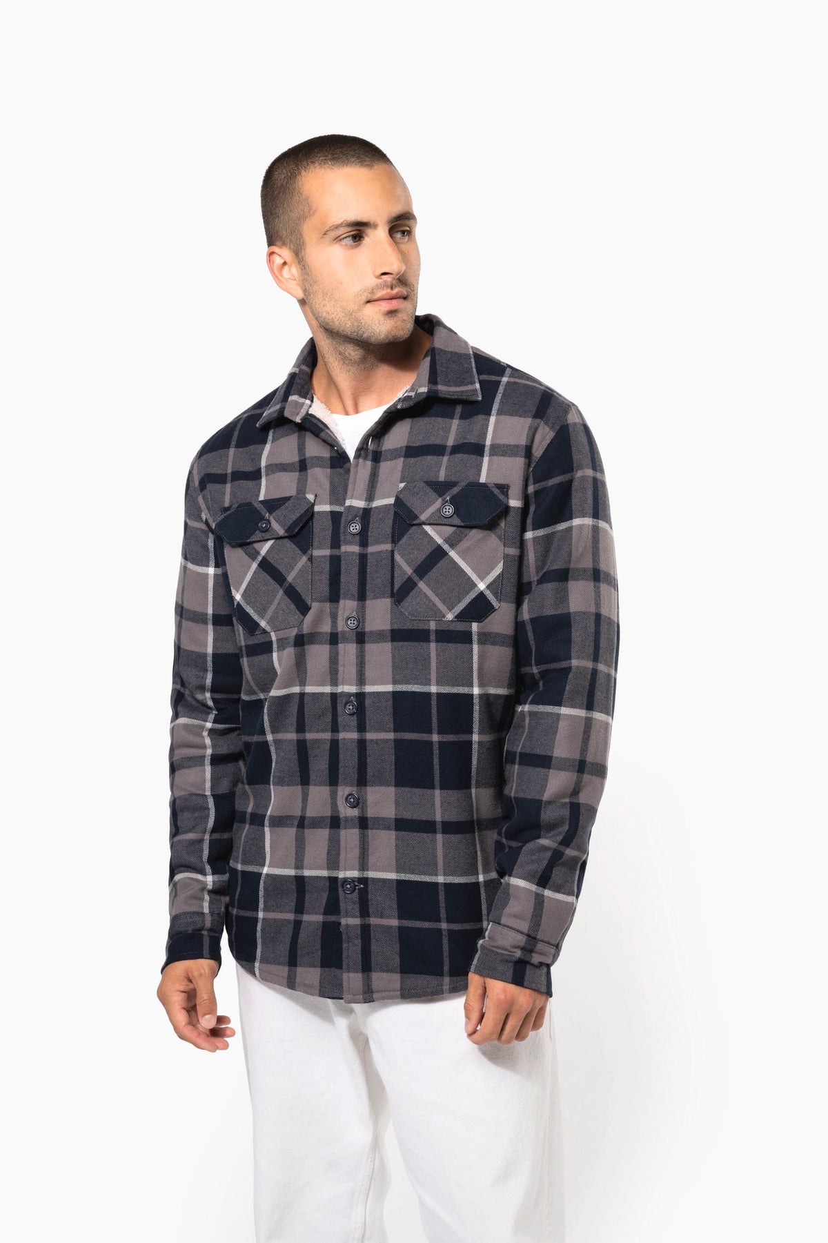 Kariban K579 Geruit overshirt met sherpavoering