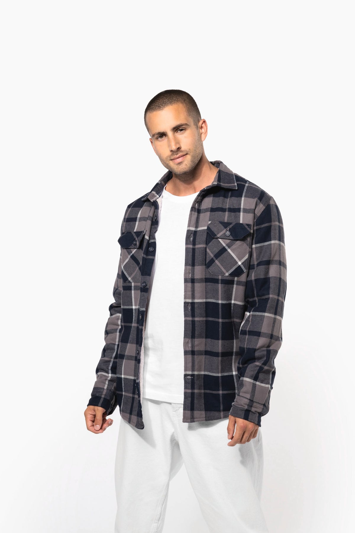 Kariban K579 Geruit overshirt met sherpavoering