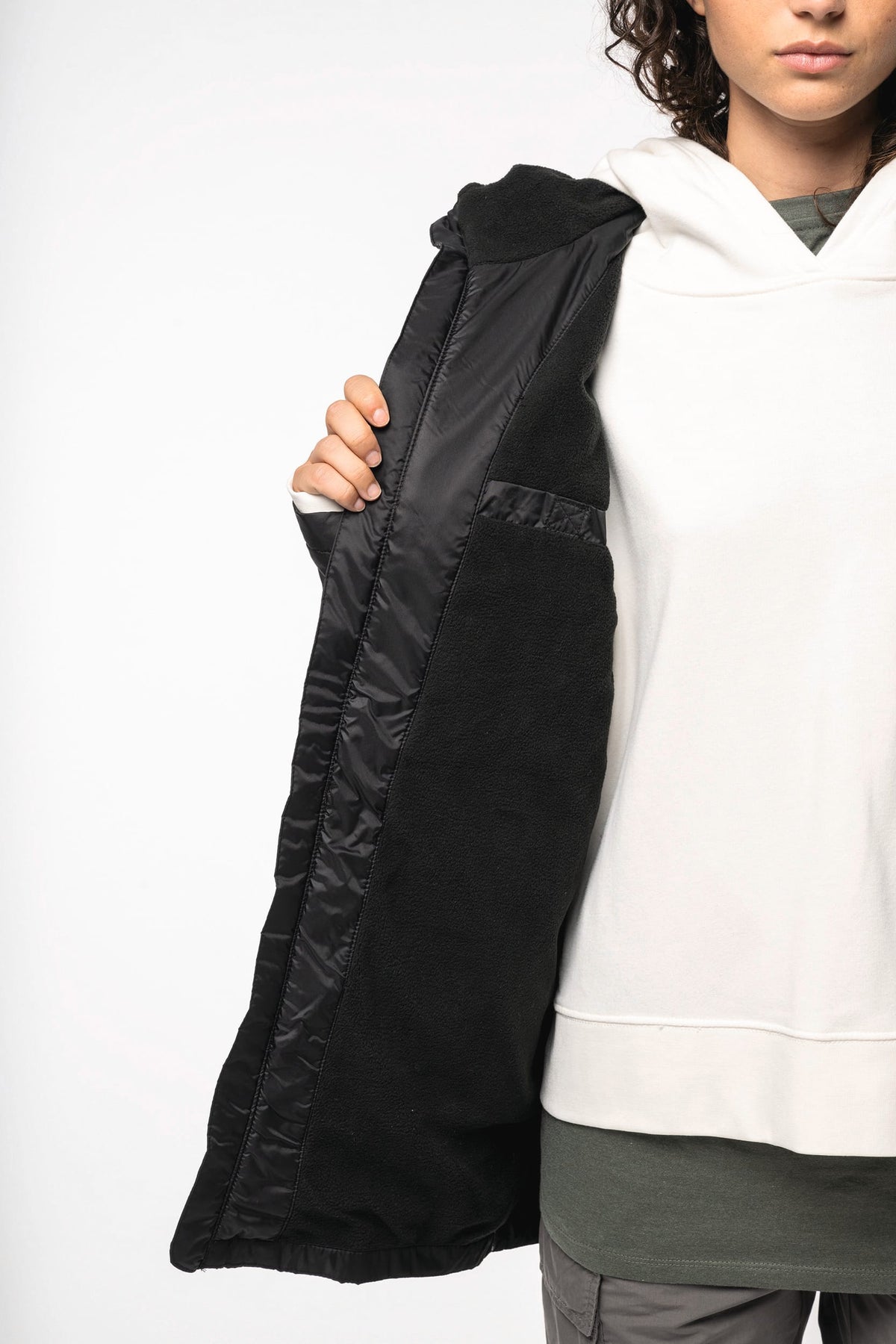 Kariban K6153 unisex fleecejas met gevoerde capuchon