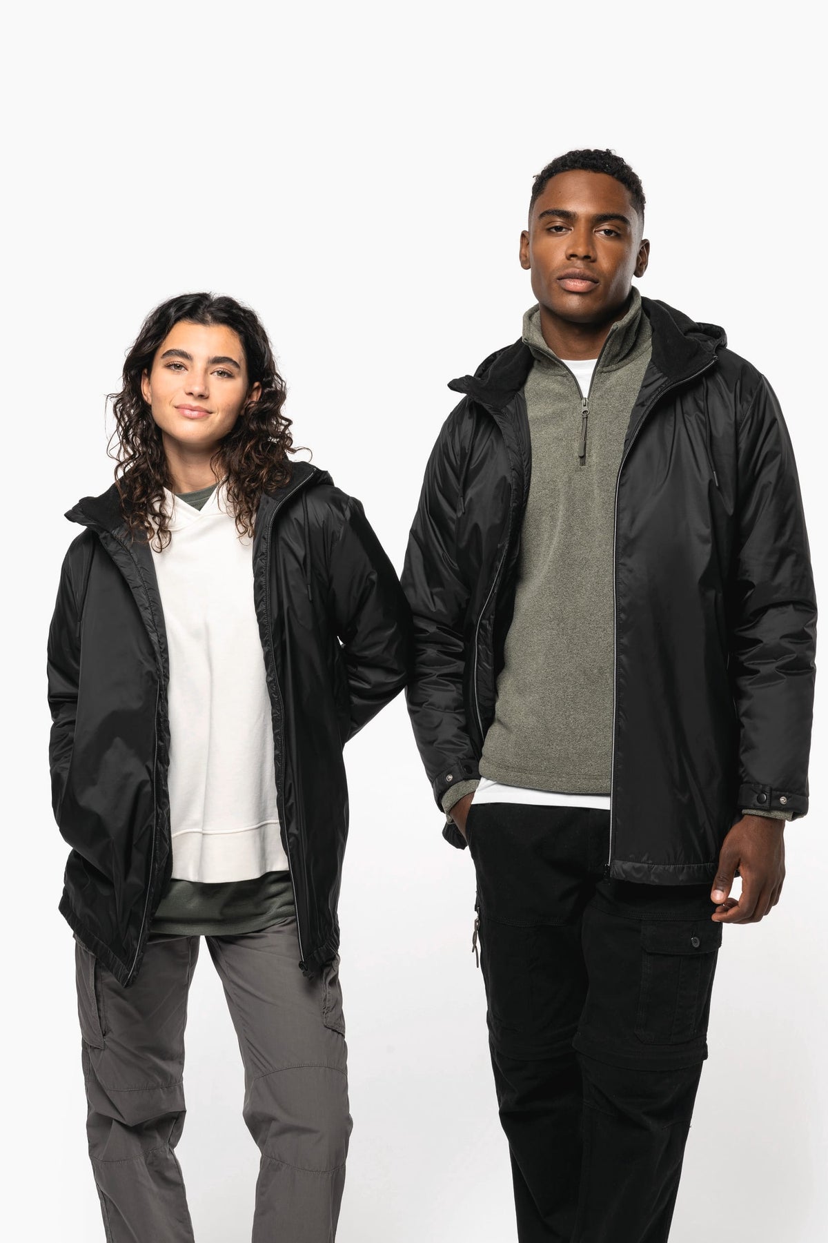 Kariban K6153 unisex fleecejas met gevoerde capuchon