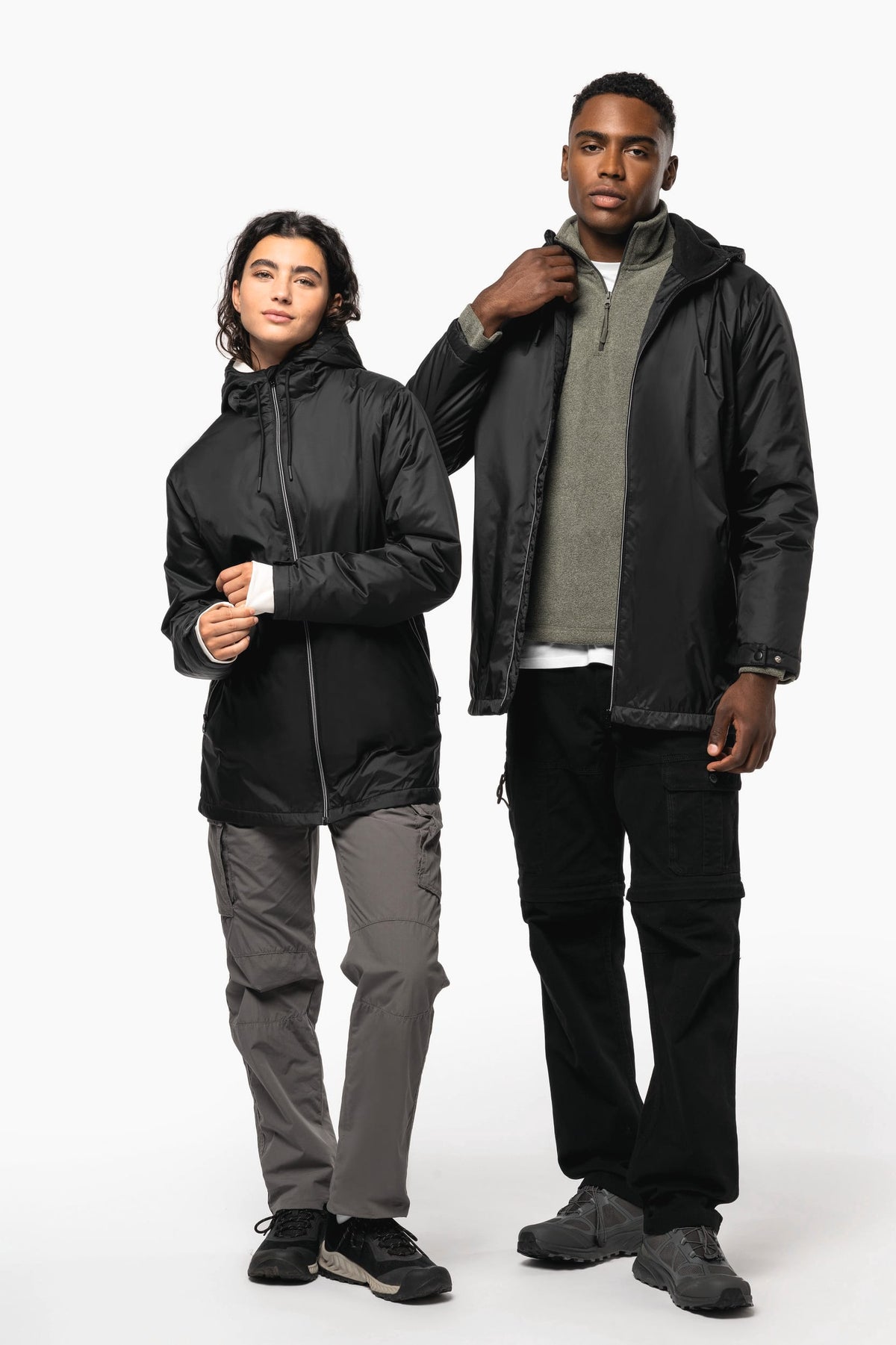 Kariban K6153 unisex fleecejas met gevoerde capuchon