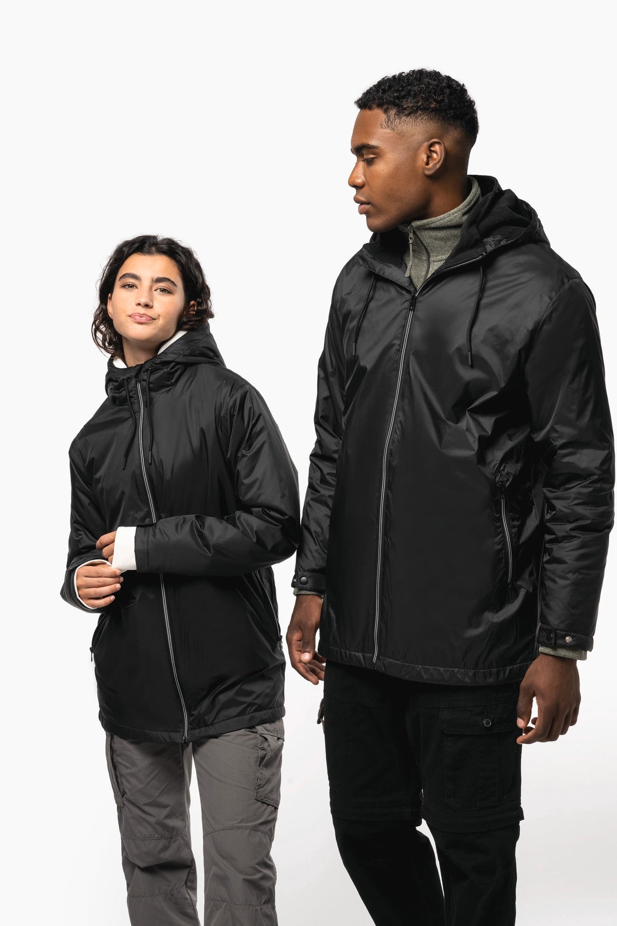 Kariban K6153 unisex fleecejas met gevoerde capuchon