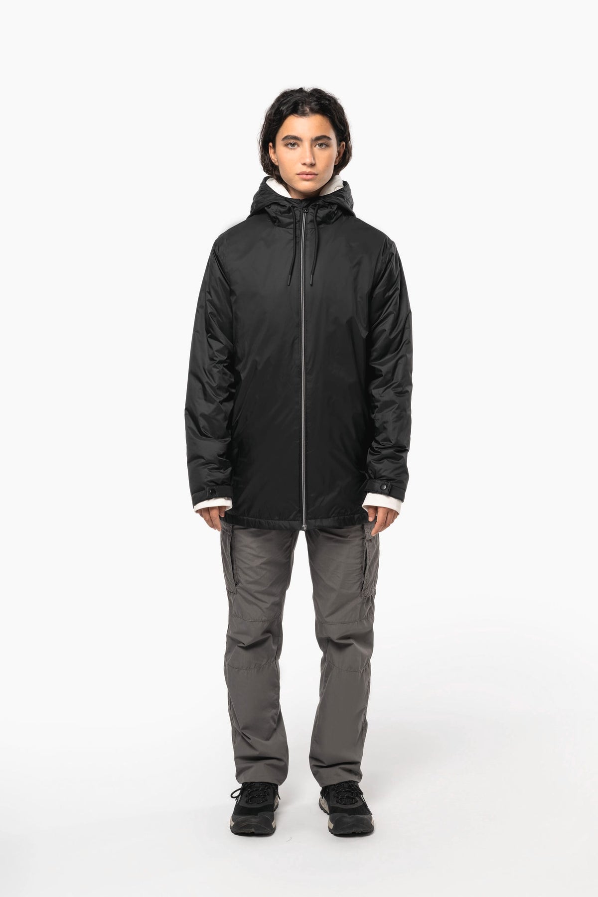 Kariban K6153 unisex fleecejas met gevoerde capuchon