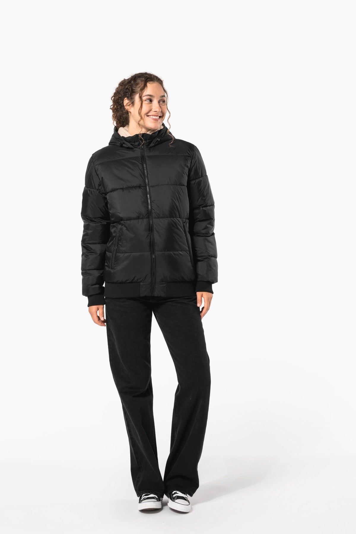 Kariban K6166 unisex donsjack met capuchon van gerecycled ripstop