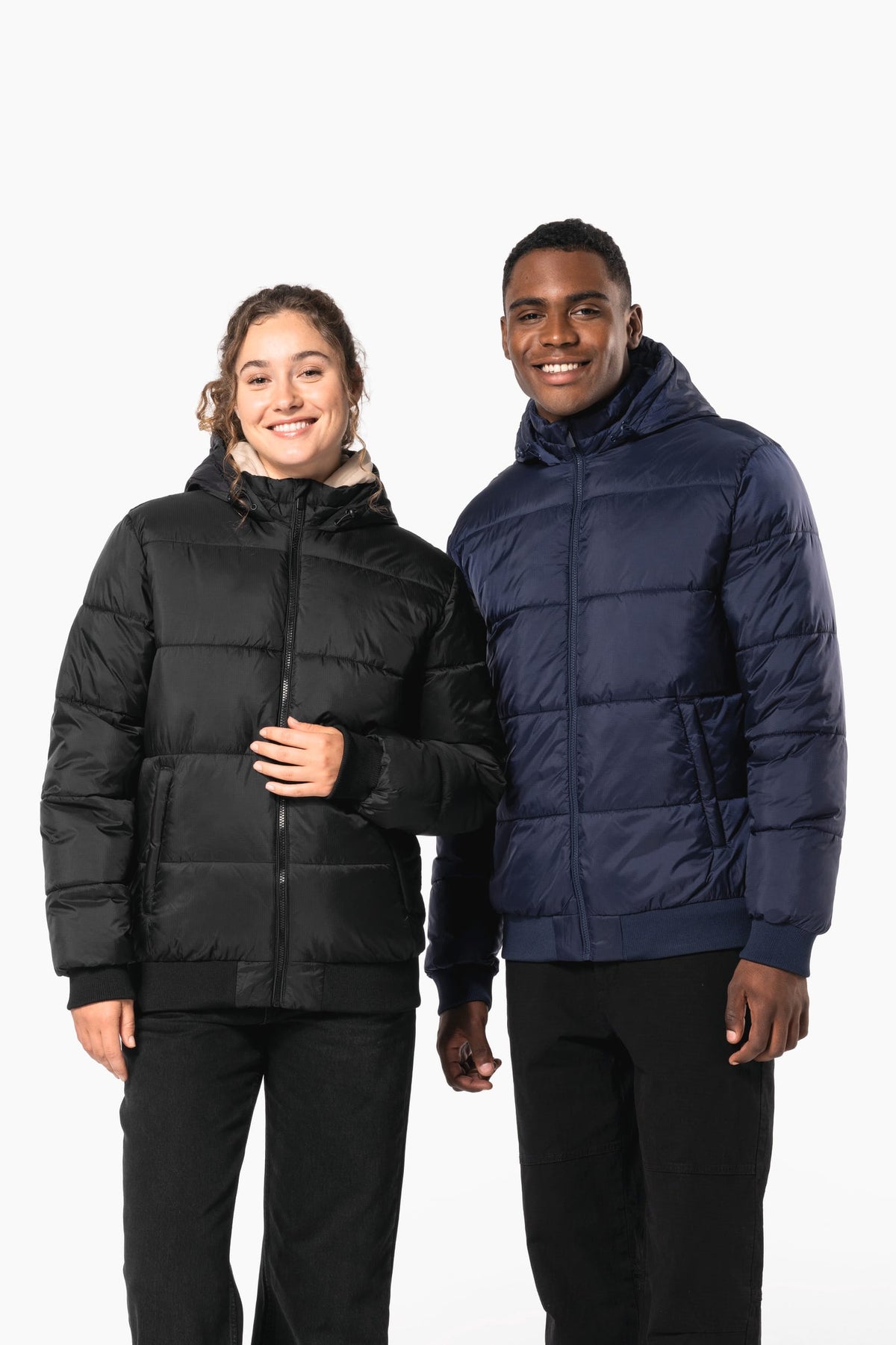 Kariban K6166 unisex donsjack met capuchon van gerecycled ripstop