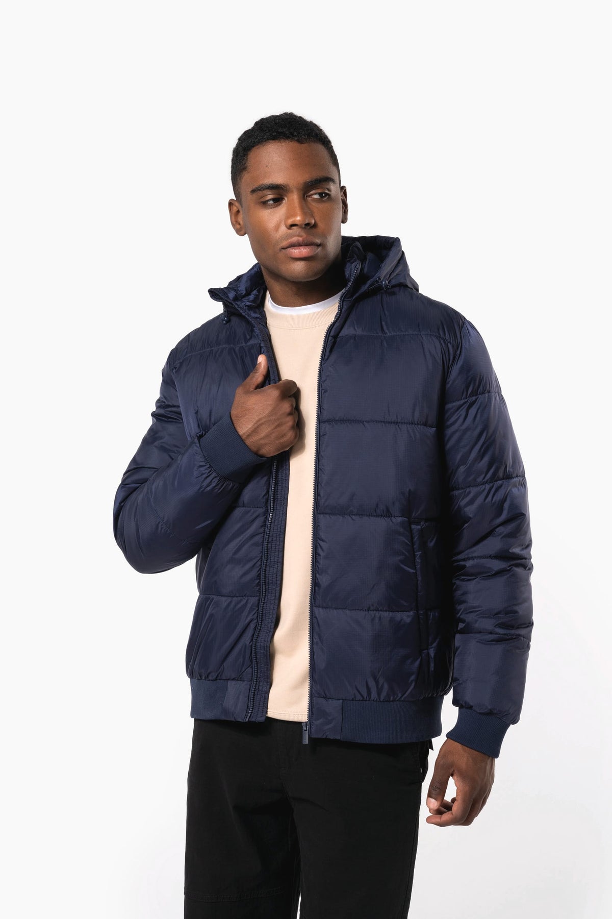 Kariban K6166 unisex donsjack met capuchon van gerecycled ripstop