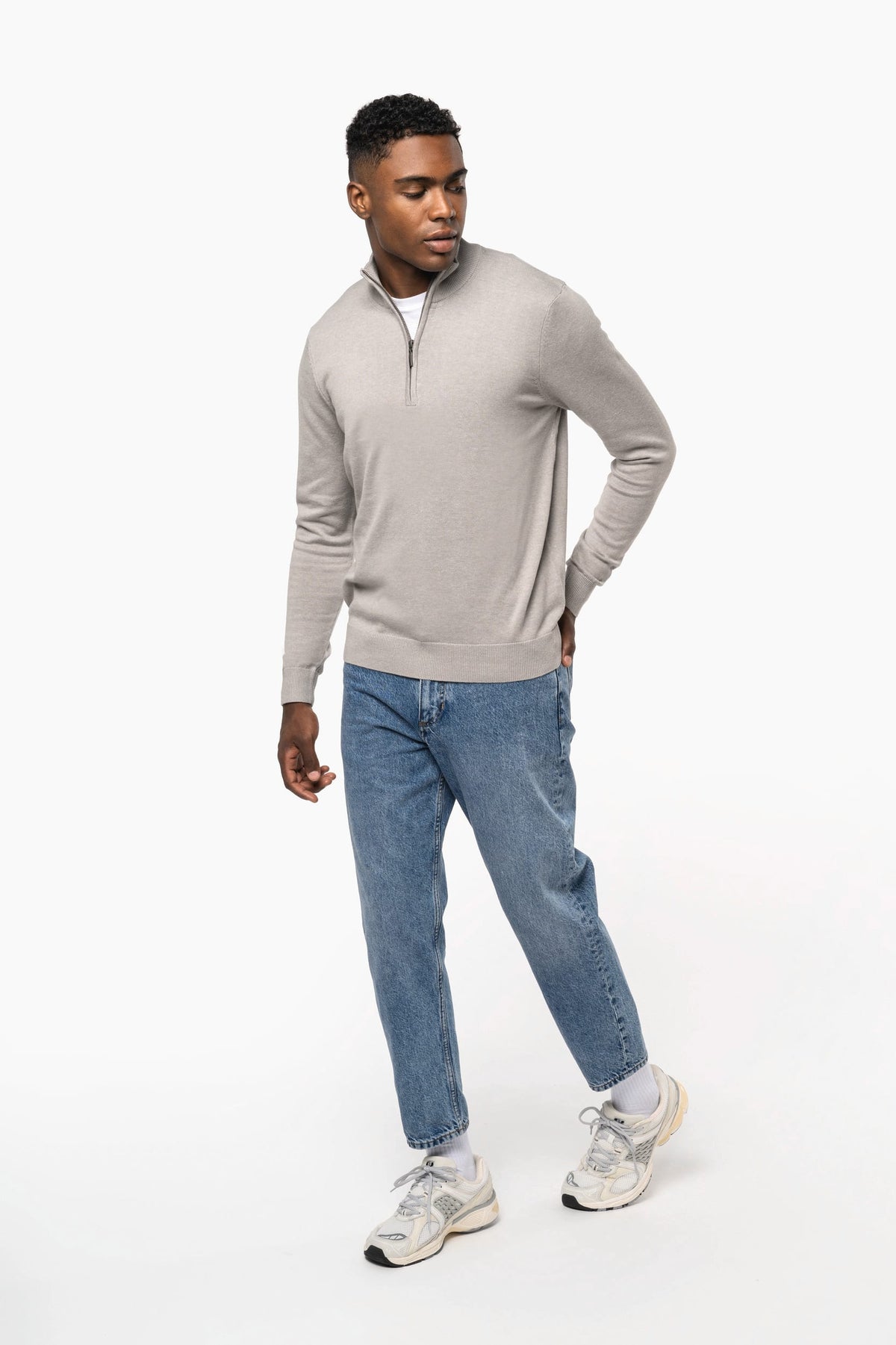 Kariban K970 Heren pullover met ritskraag