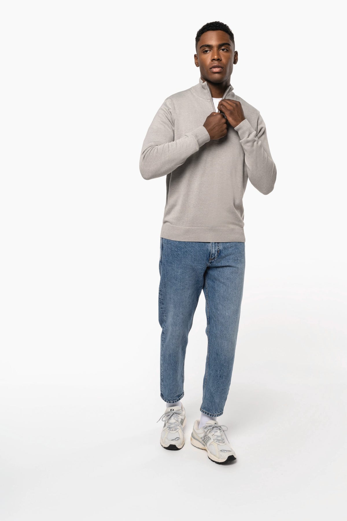 Kariban K970 Heren pullover met ritskraag