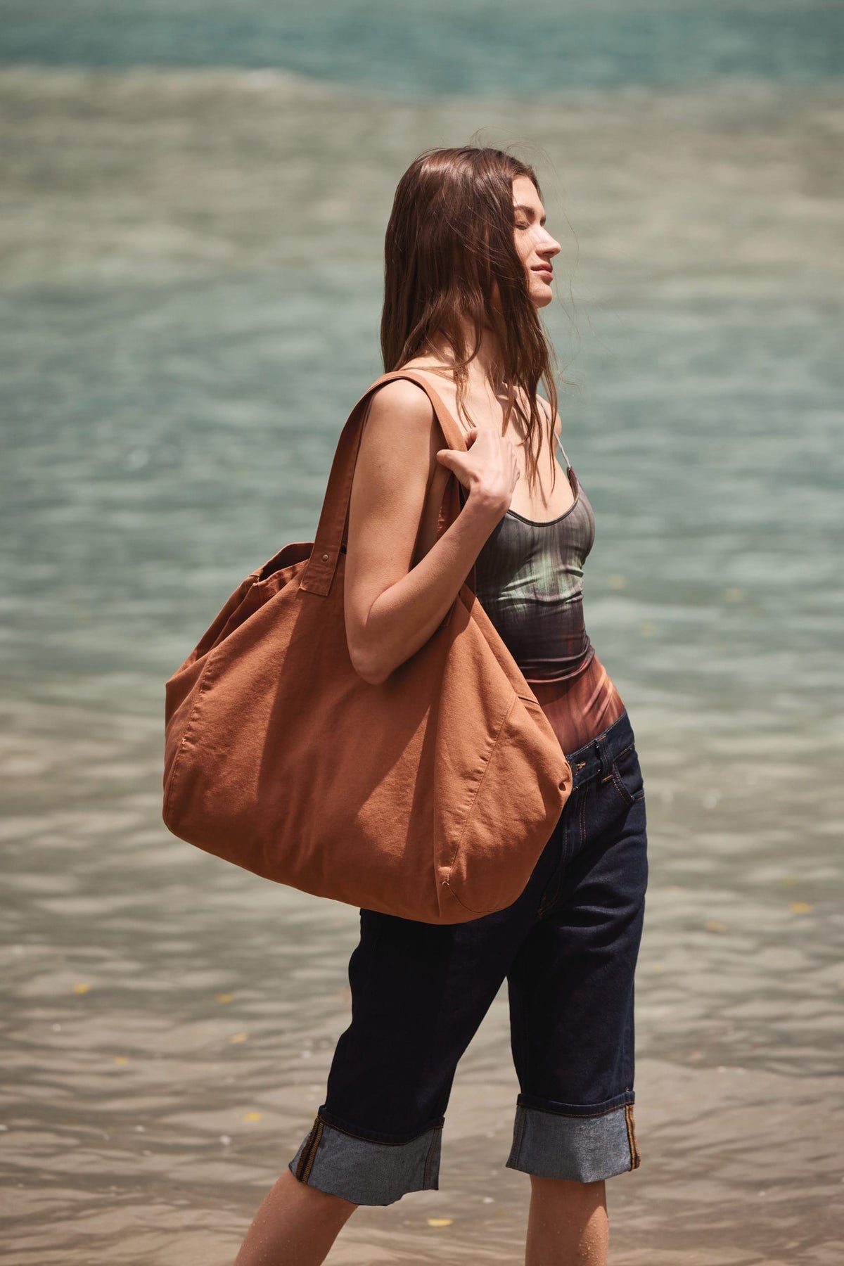 Kimood KI3208 Shopper van verwassen katoen