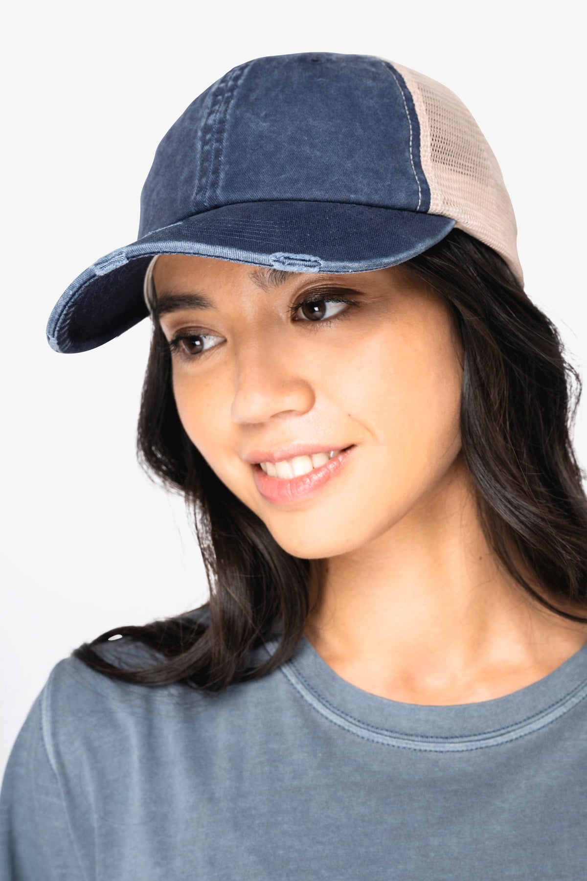 Native Spirit NS027 Ecologische unisex truckerpet met verwassen look