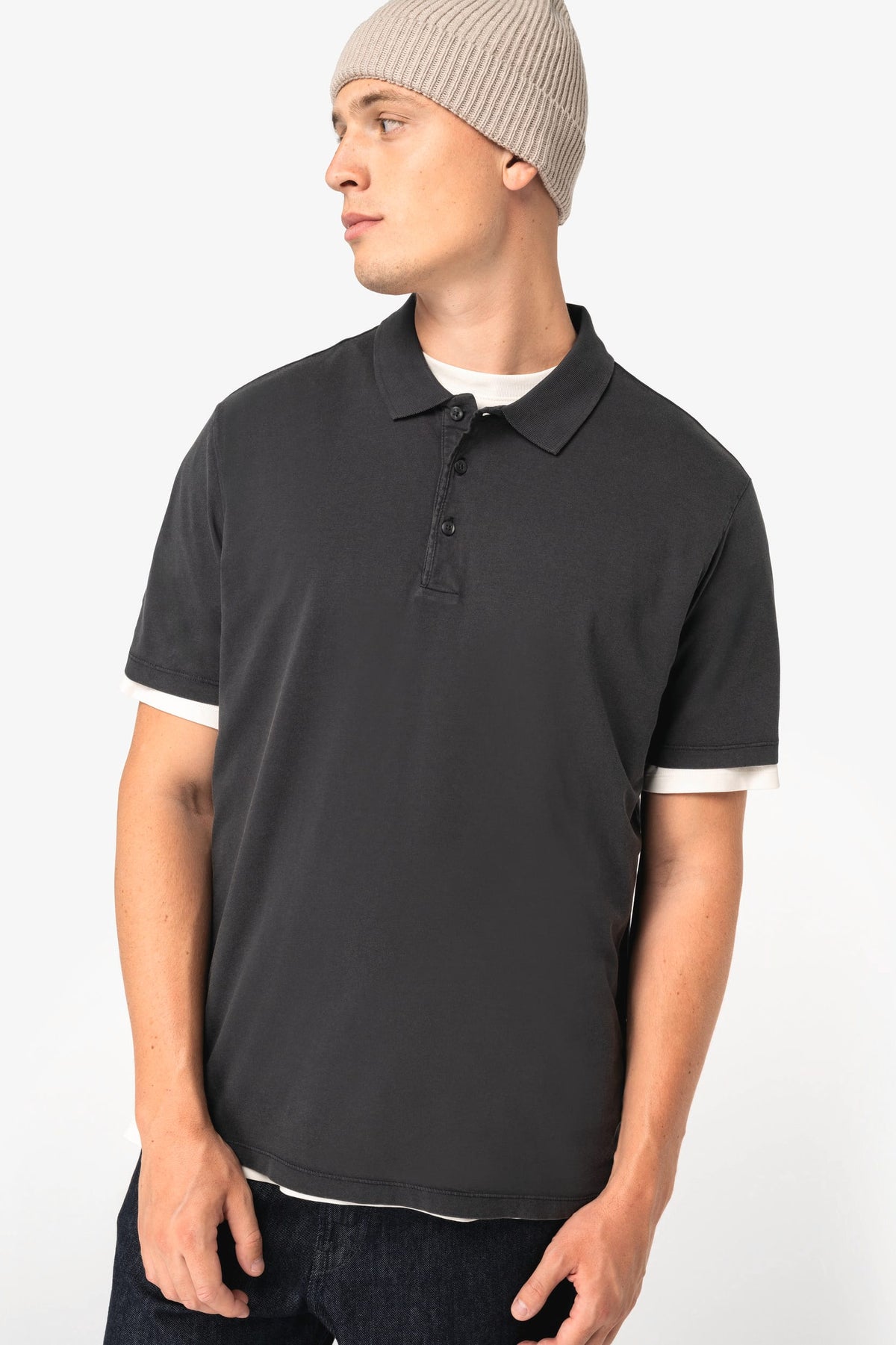 Native Spirit NS201 Ecologische verwassen herenpolo van jersey