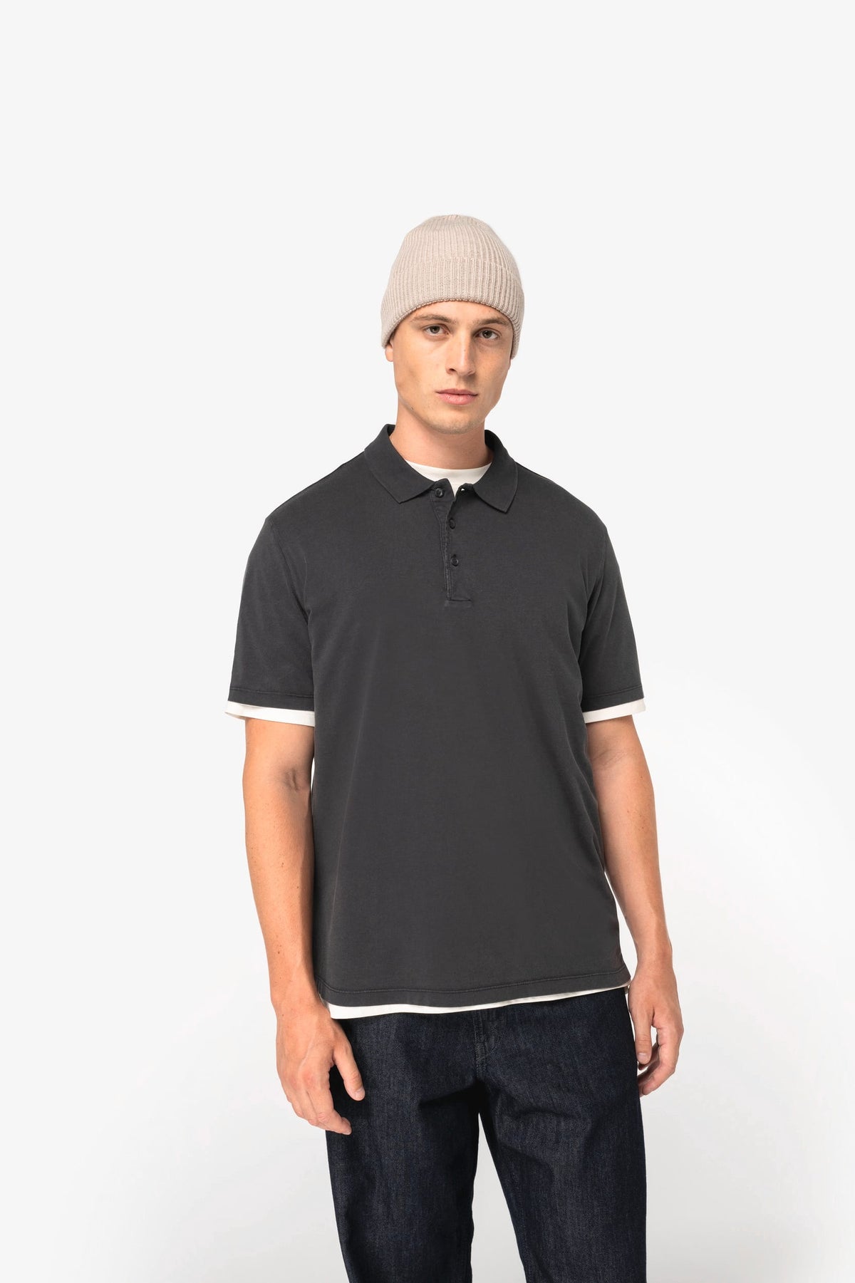Native Spirit NS201 Ecologische verwassen herenpolo van jersey