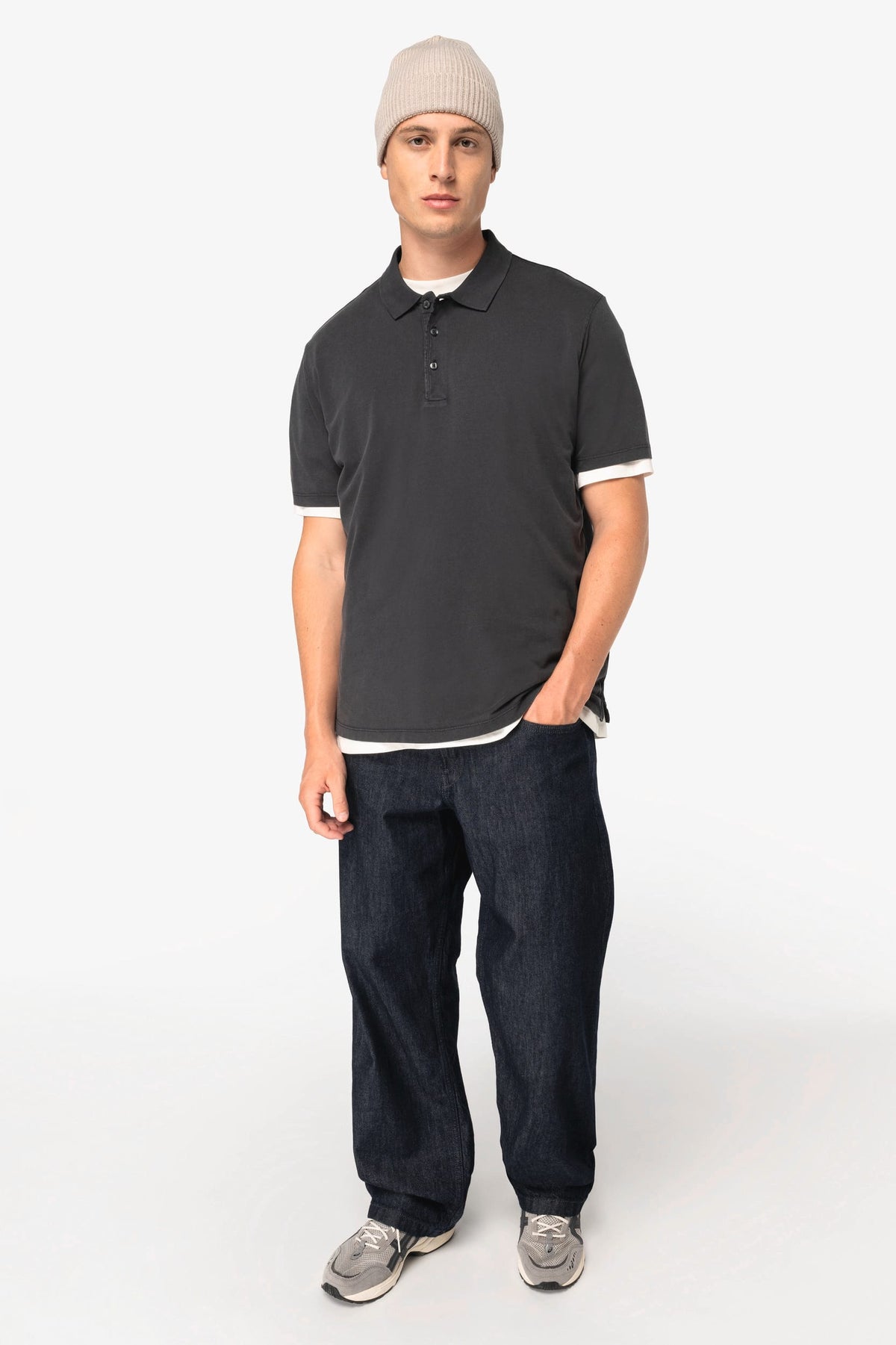 Native Spirit NS201 Ecologische verwassen herenpolo van jersey