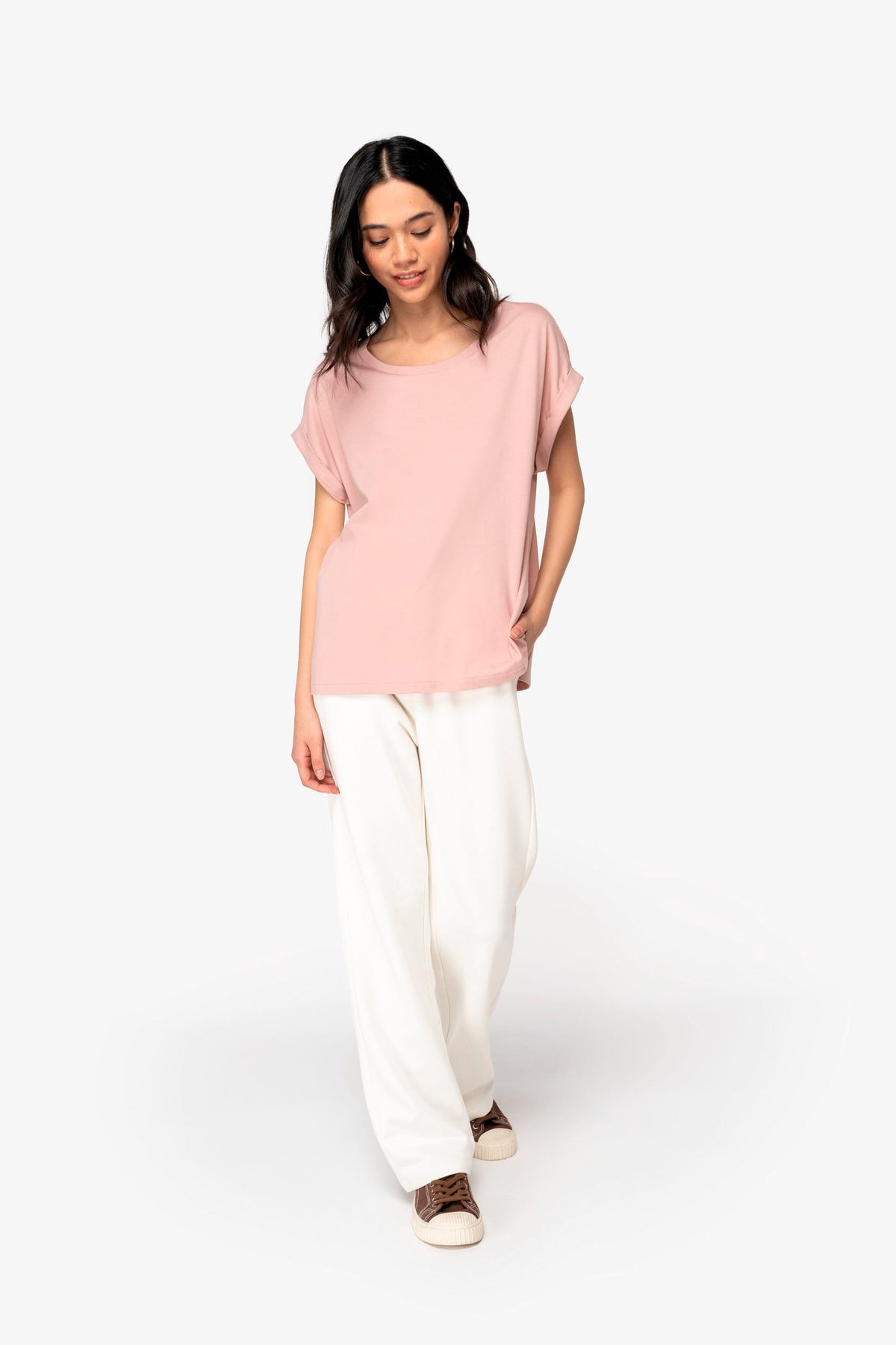Native Spirit NS309 Ecologisch dames t-shirt met mouwen met omslag