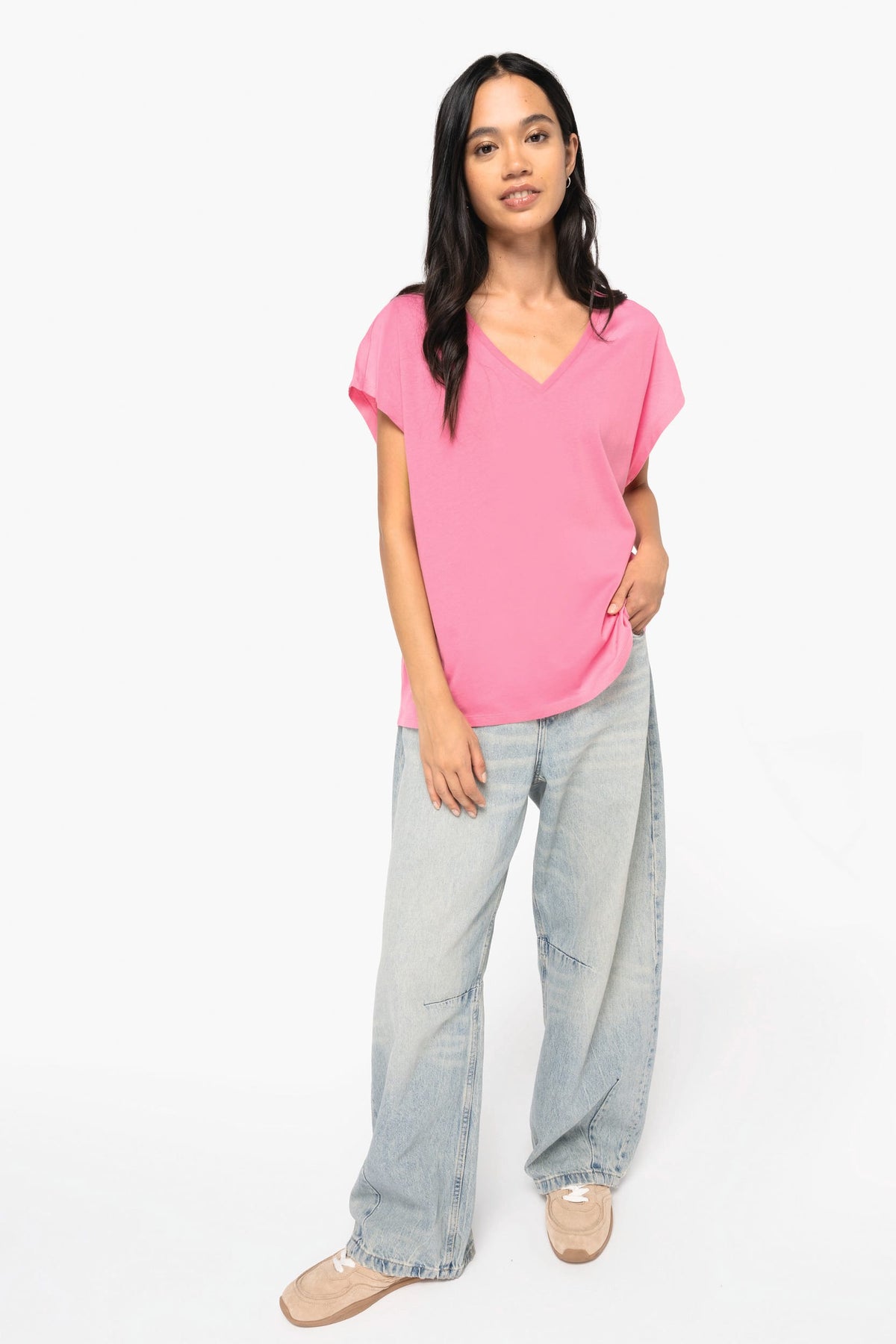 Native Spirit NS312 Ecologisch baggy dames T-shirt V-hals