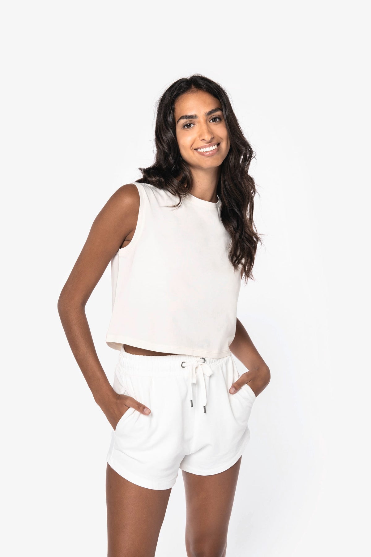 Native Spirit NS342 Ecologisch cropped mouwloos dames-T-shirt