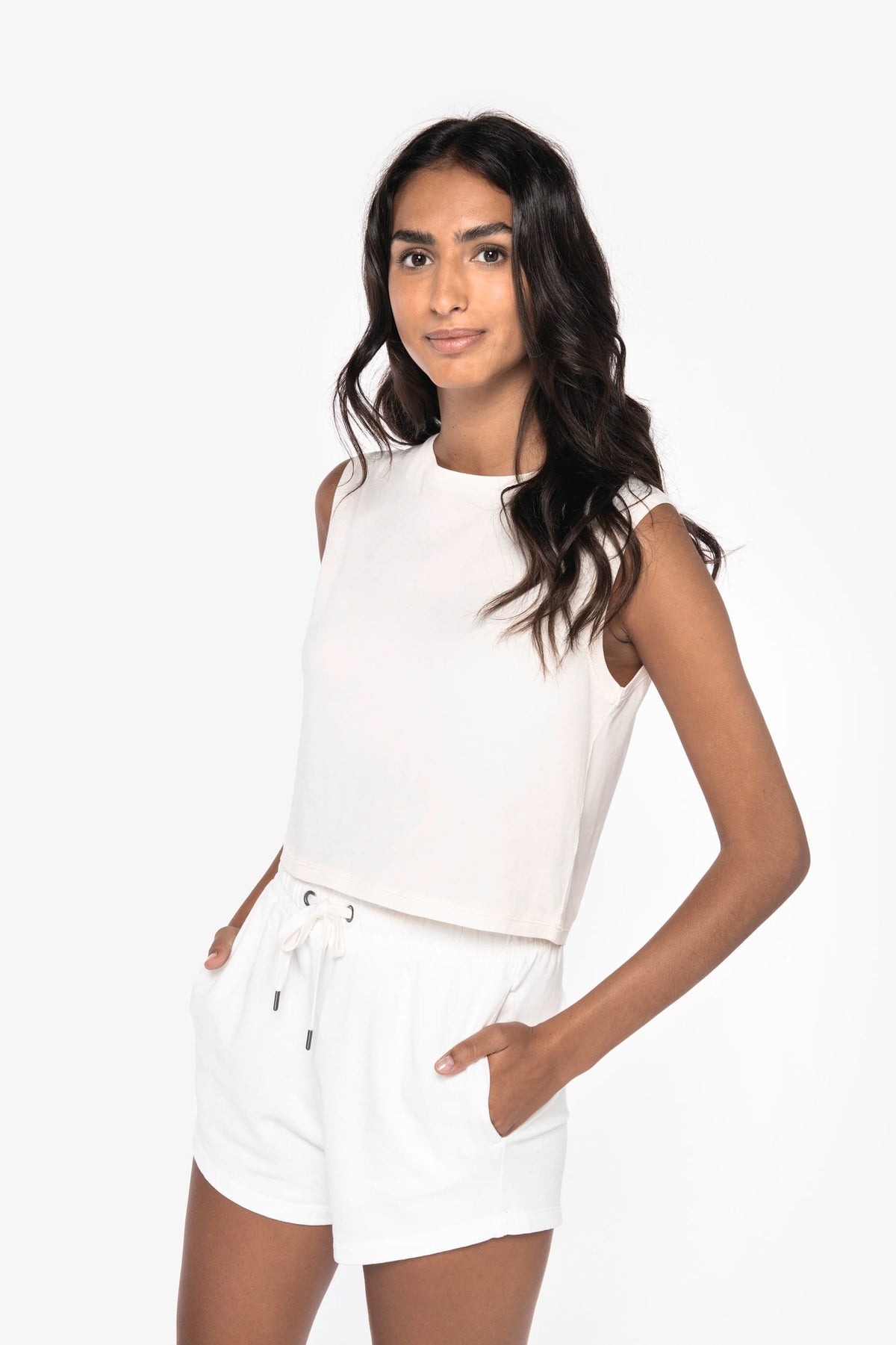 Native Spirit NS342 Ecologisch cropped mouwloos dames-T-shirt